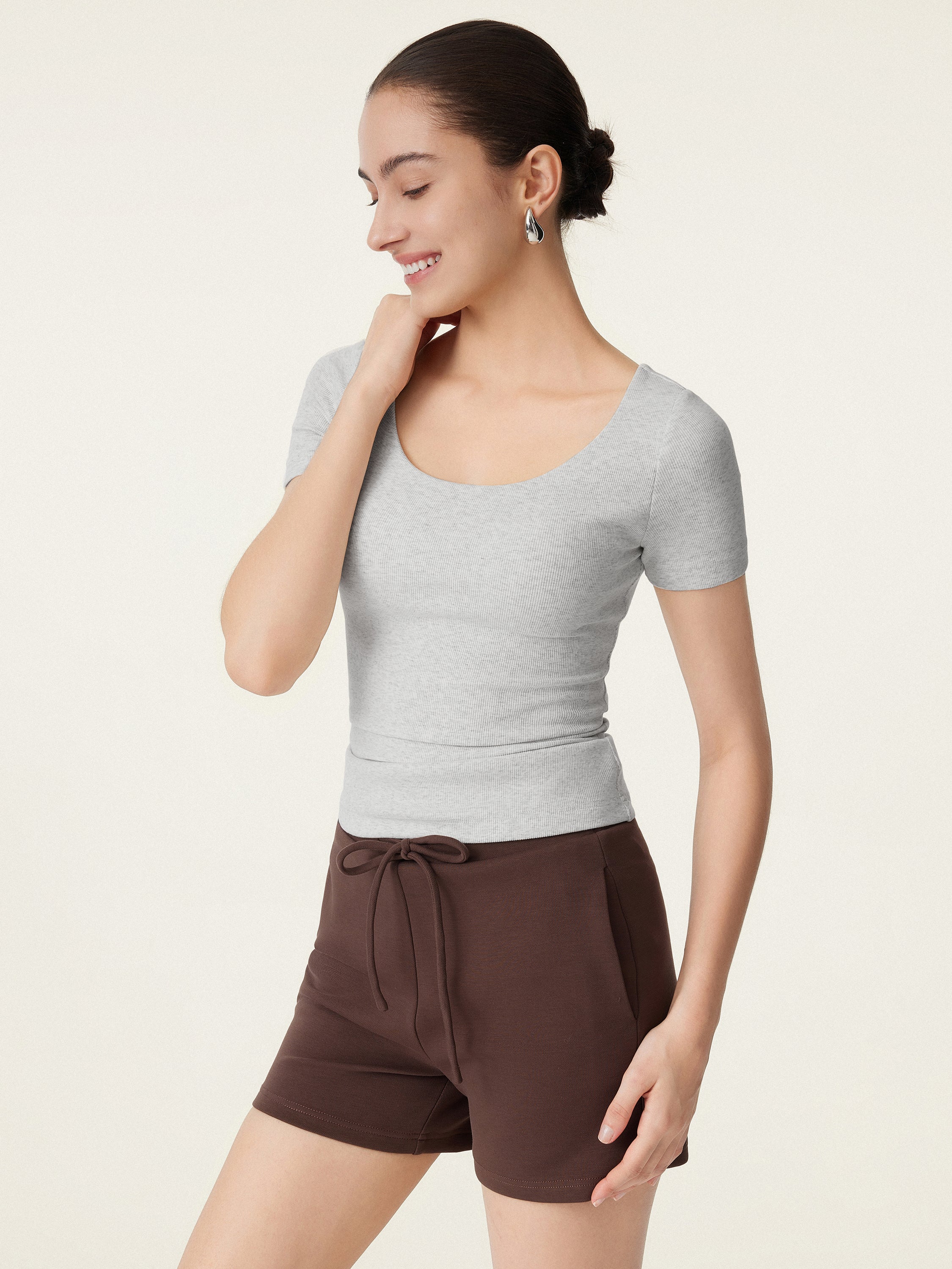 Scoop Neck Cotton New Airy Bra Top - Image 12