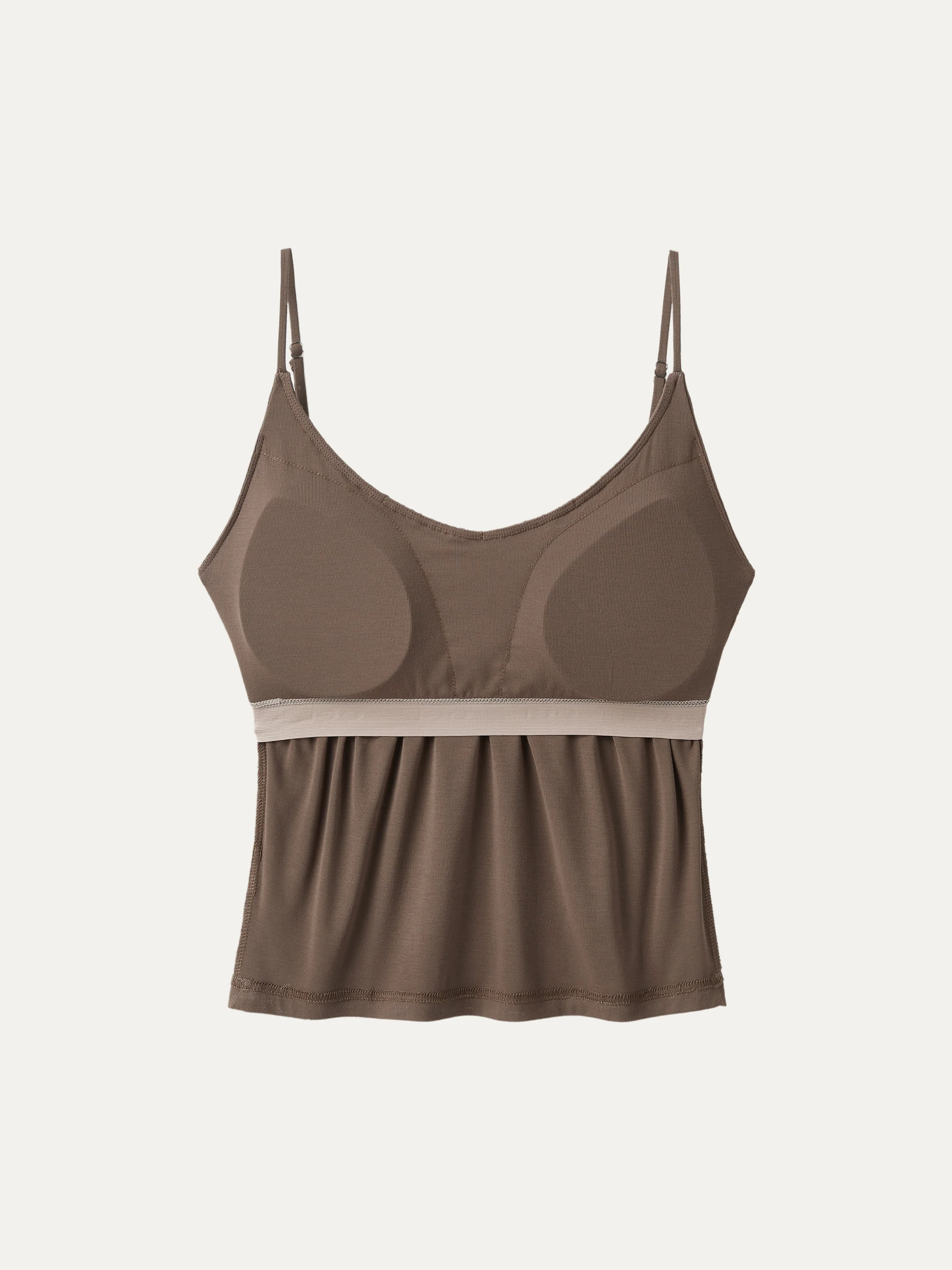 Scoop Neck Gathered Spaghetti Bra Tank - Image 9
