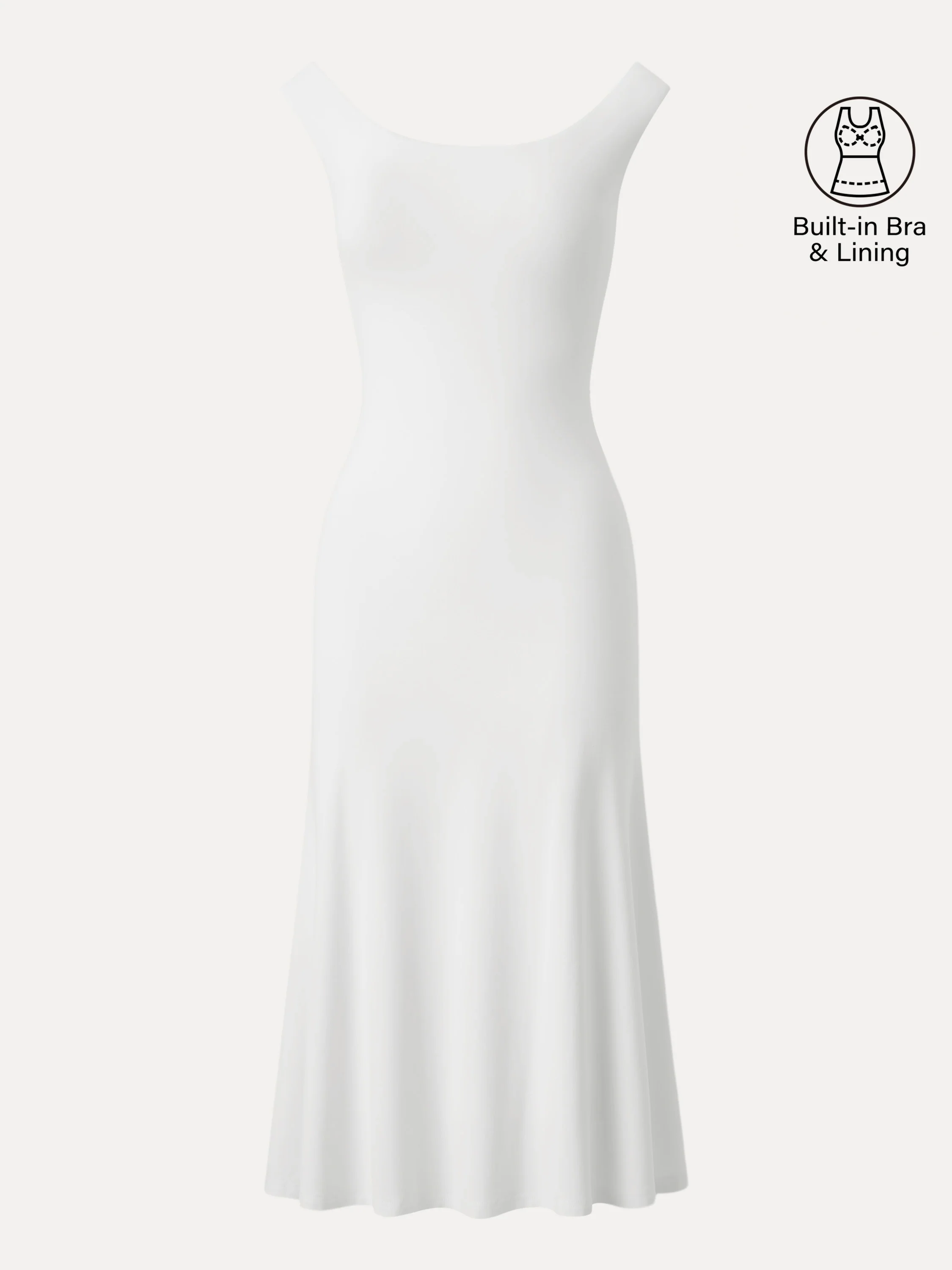 Scoop Neck Midi Low Back Bra Dress - Image 11