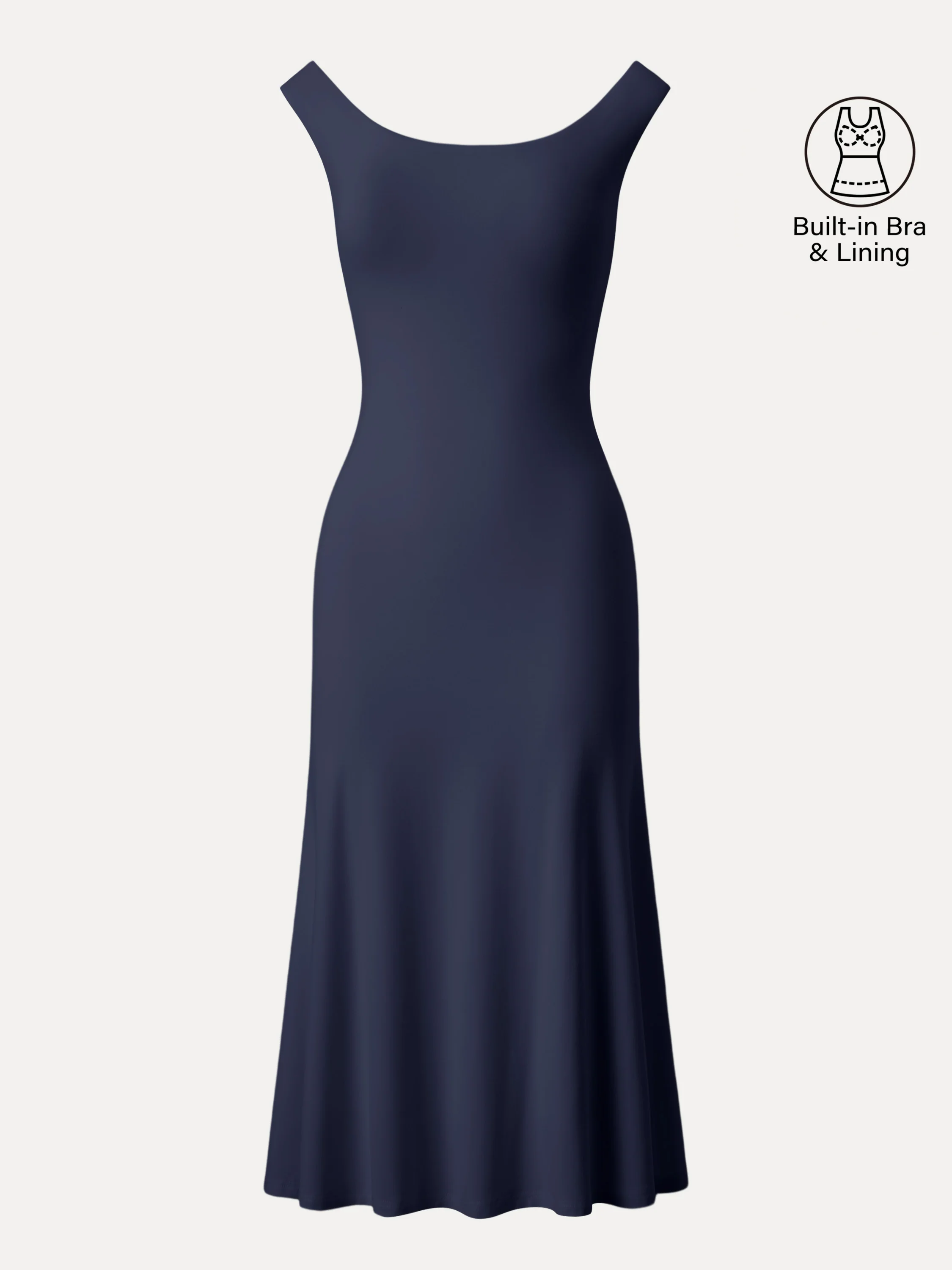 Scoop Neck Midi Low Back Bra Dress - Image 12