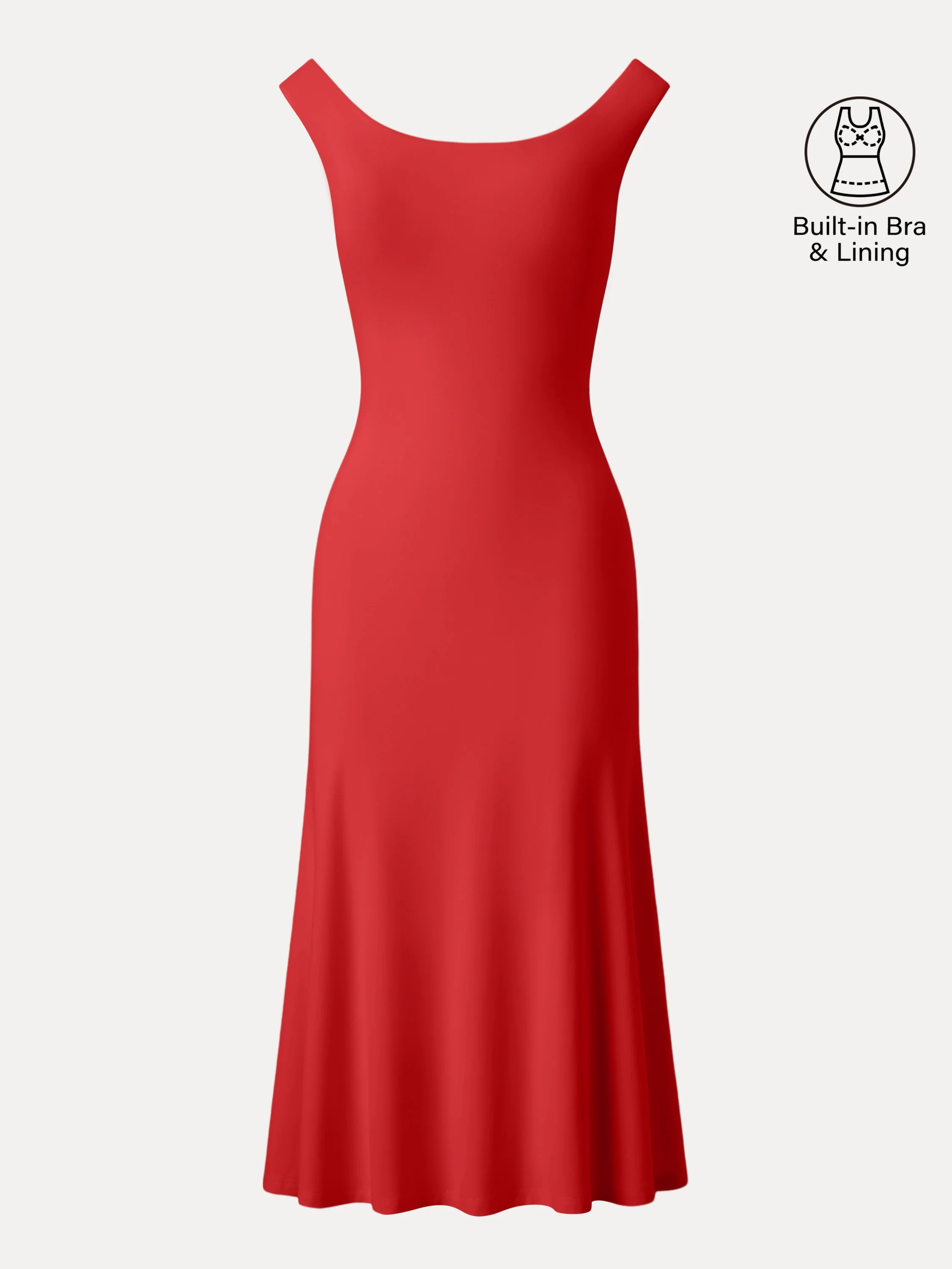 Scoop Neck Midi Low Back Bra Dress - Image 15