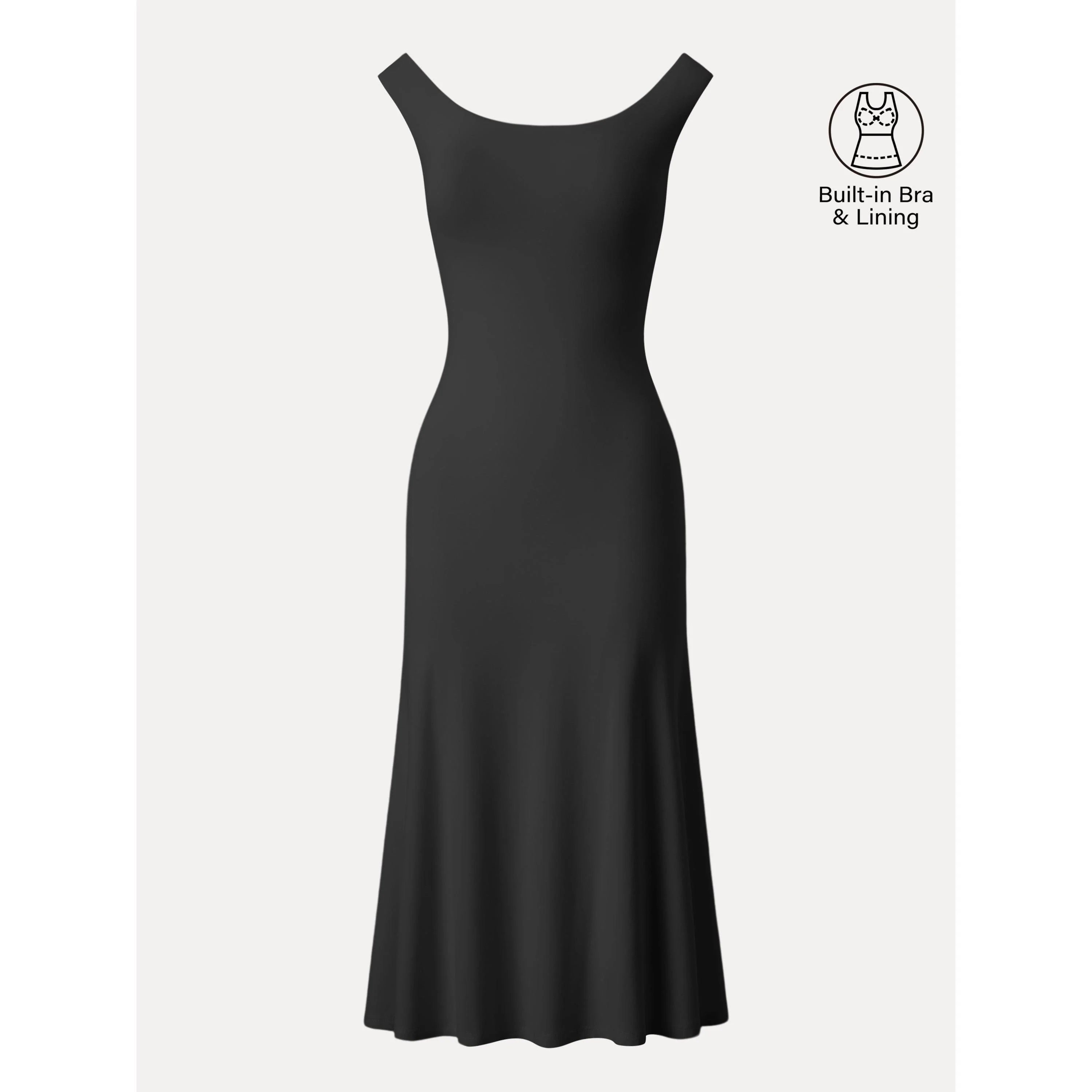 Scoop Neck Midi Low Back Bra Dress - Image 18