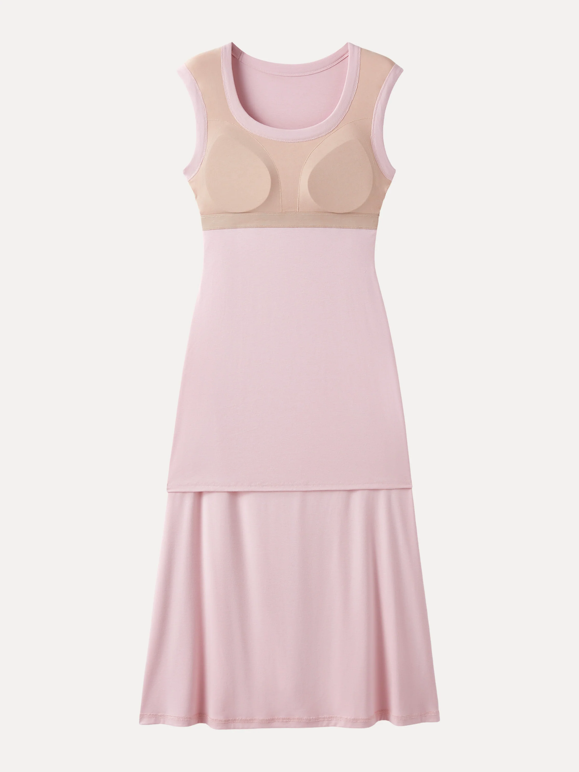 Scoop Neck Side Ruched New Airy Bra Midi Dress - Image 10