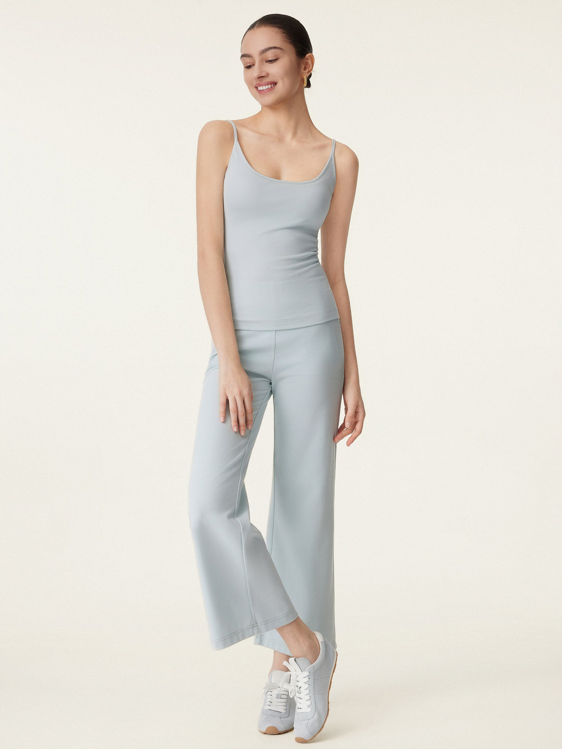Scoop Neck Spaghetti Strap New Airy Bra Tank Top - Image 11