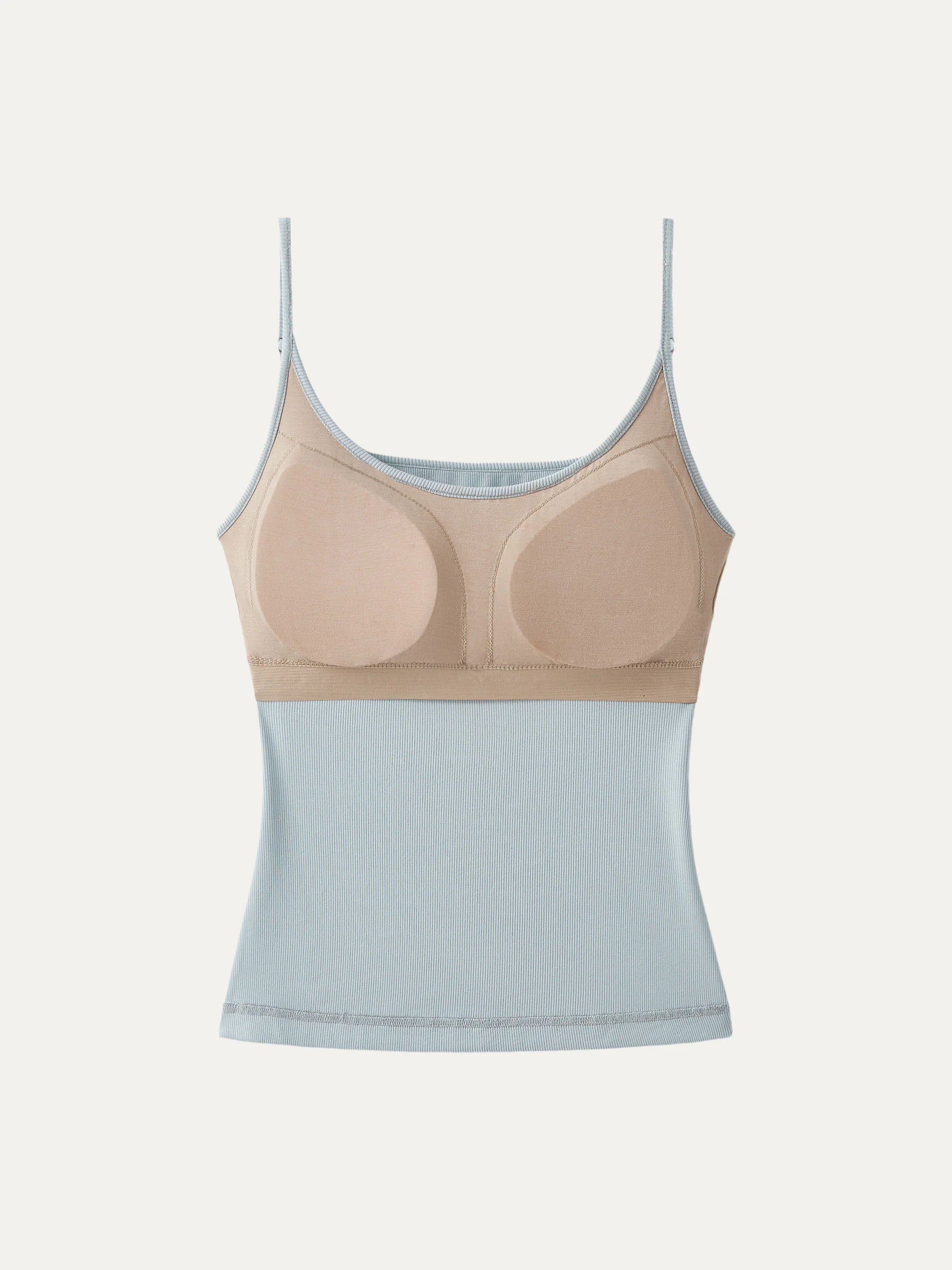 Scoop Neck Spaghetti Strap New Airy Bra Tank Top - Image 16
