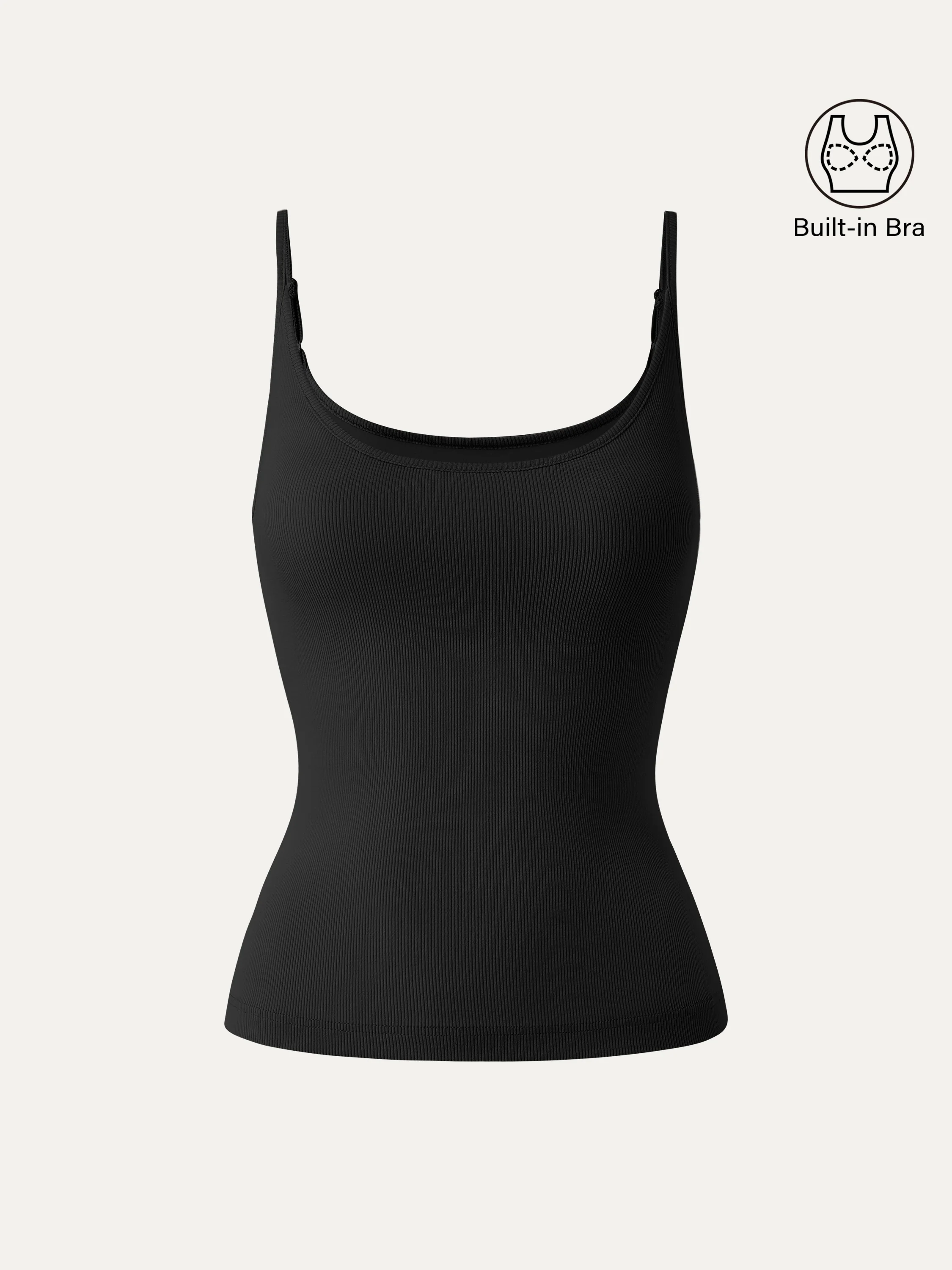 Scoop Neck Spaghetti Strap New Airy Bra Tank Top - Image 19