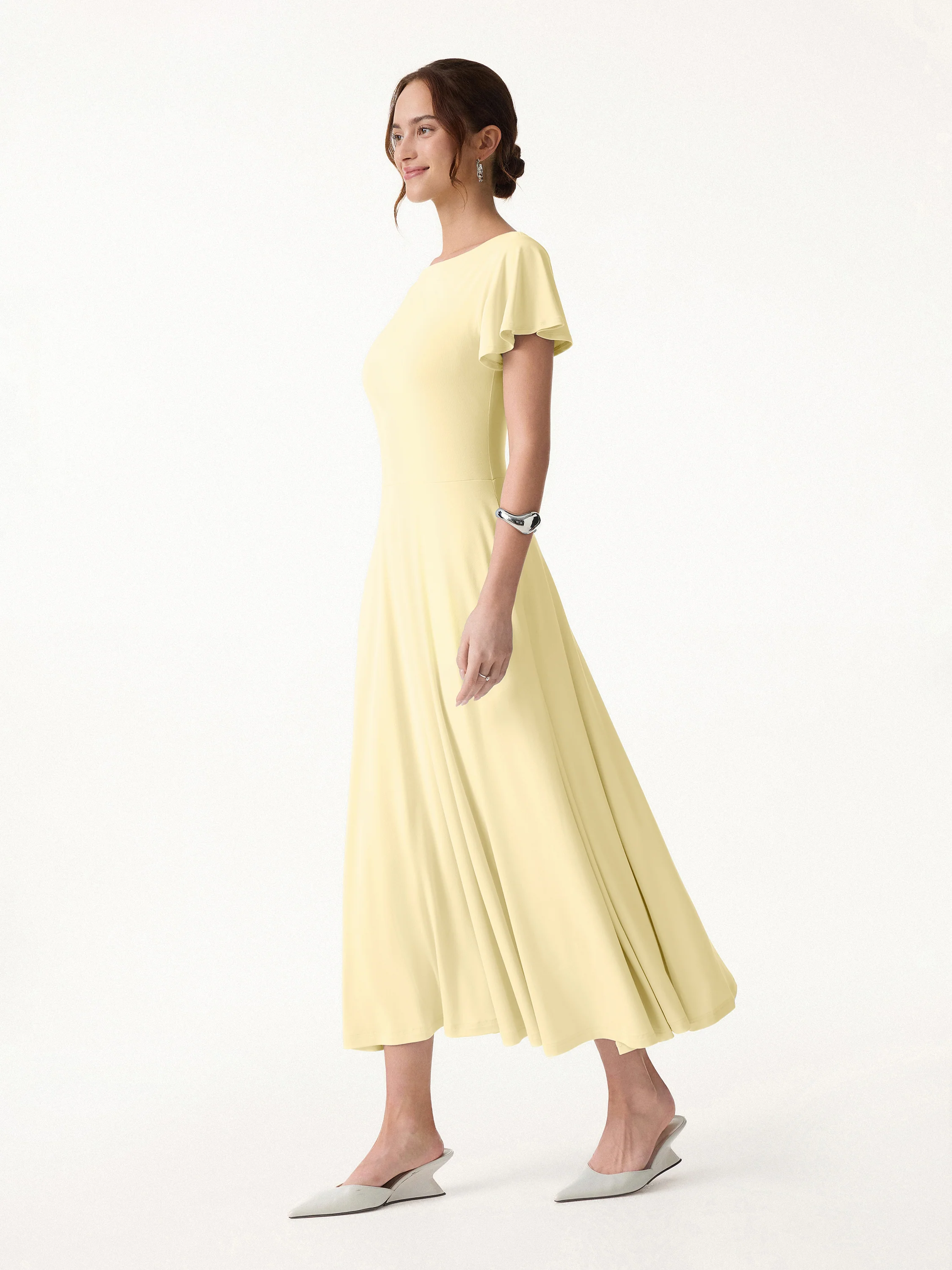 SkinKiss Boatneck Fit-and-Flare Maxi Travel Bra Dress with Pockets - Image 2