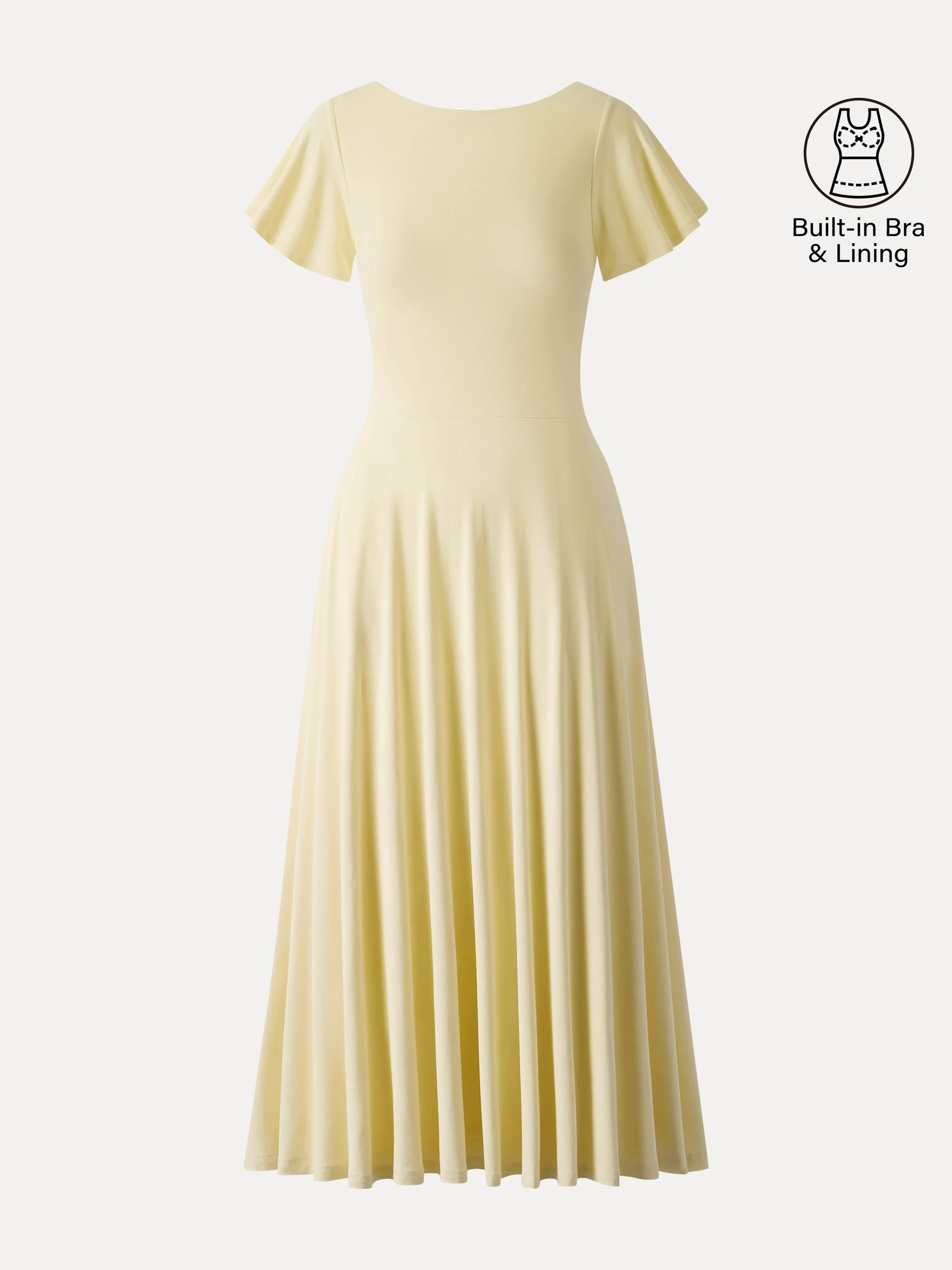 SkinKiss Boatneck Fit-and-Flare Maxi Travel Bra Dress with Pockets - Image 3