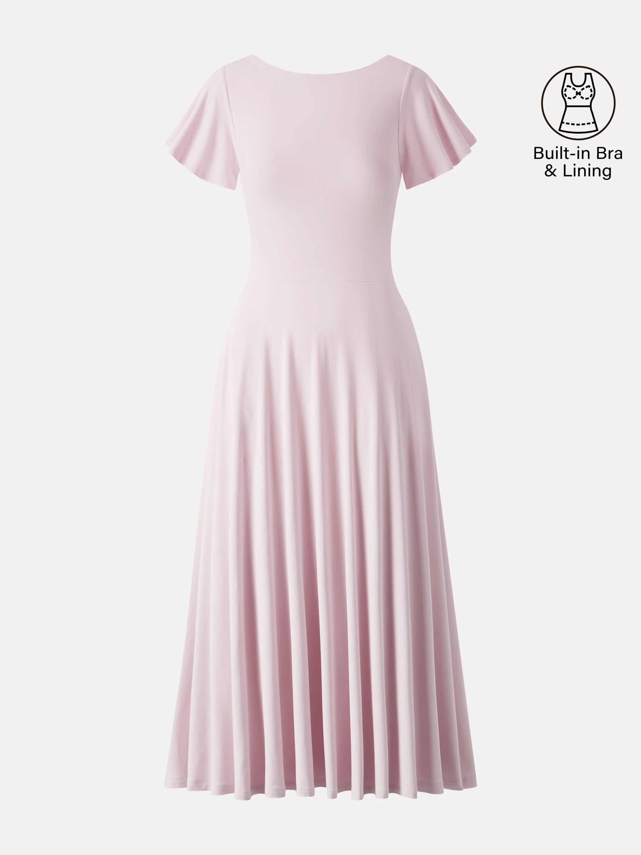 SkinKiss Boatneck Fit-and-Flare Maxi Travel Bra Dress with Pockets - Image 4