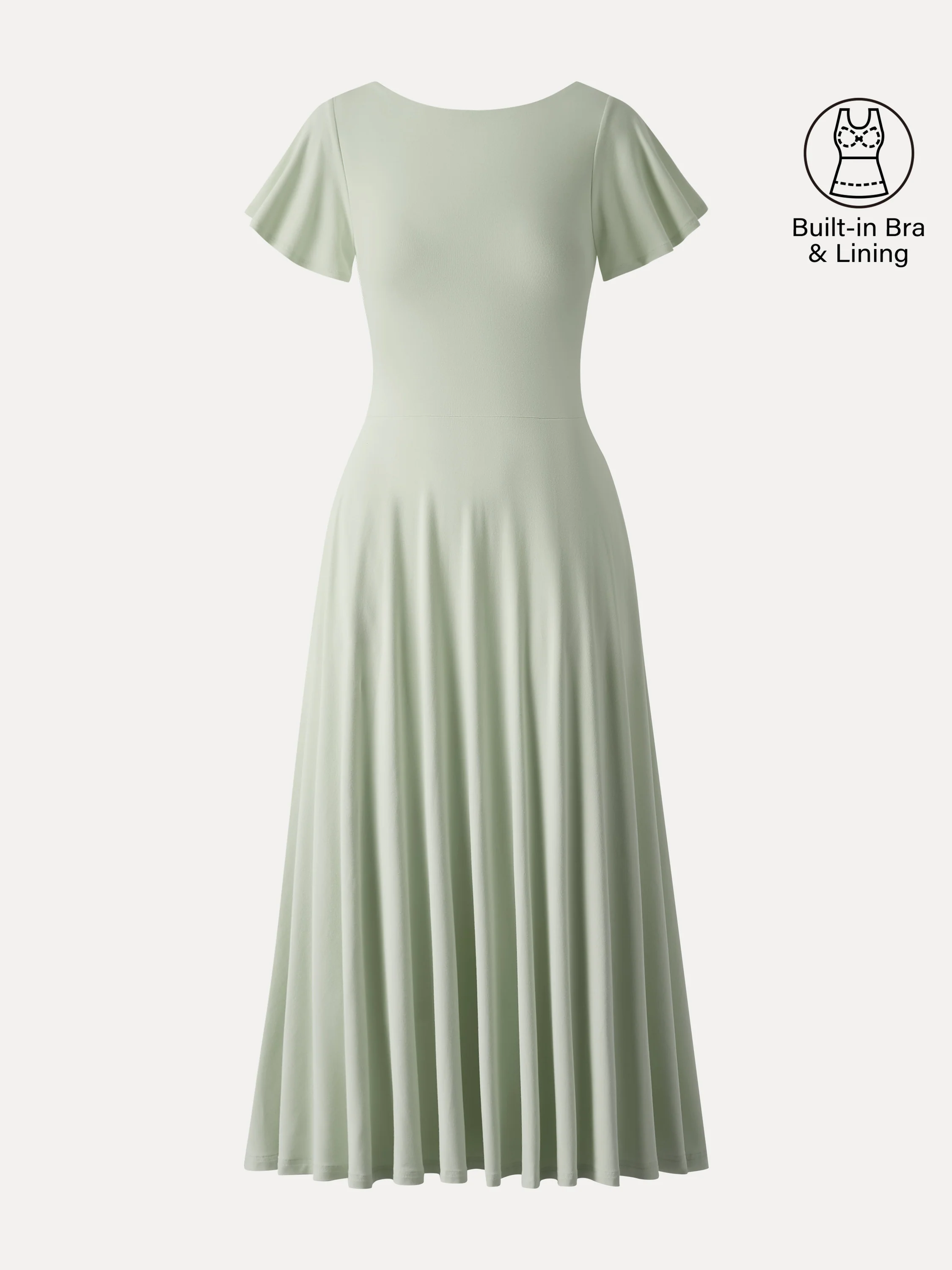 SkinKiss Boatneck Fit-and-Flare Maxi Travel Bra Dress with Pockets - Image 5
