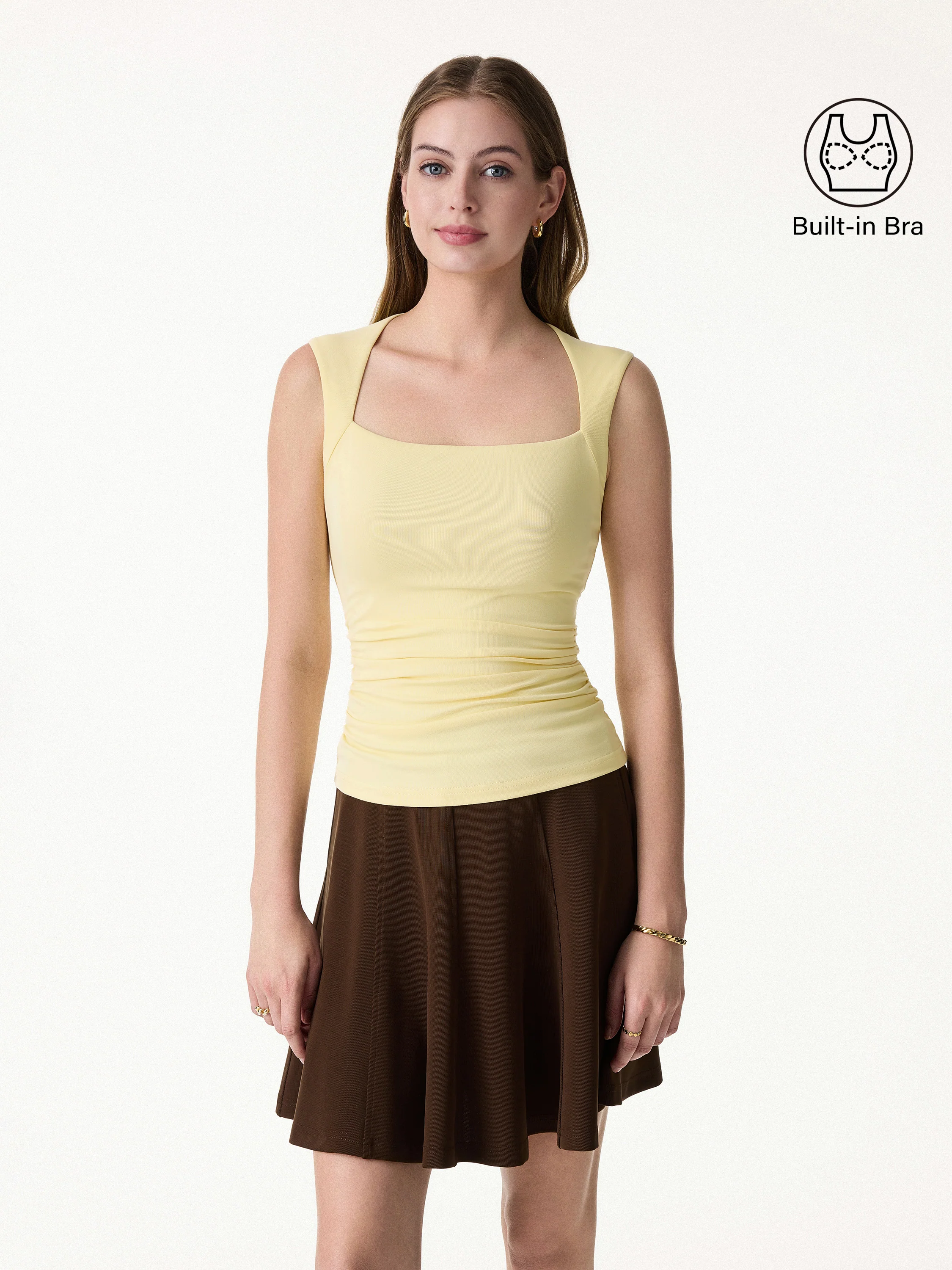 SkinKiss Angular Square Neck Ruched Bra Top - Image 6