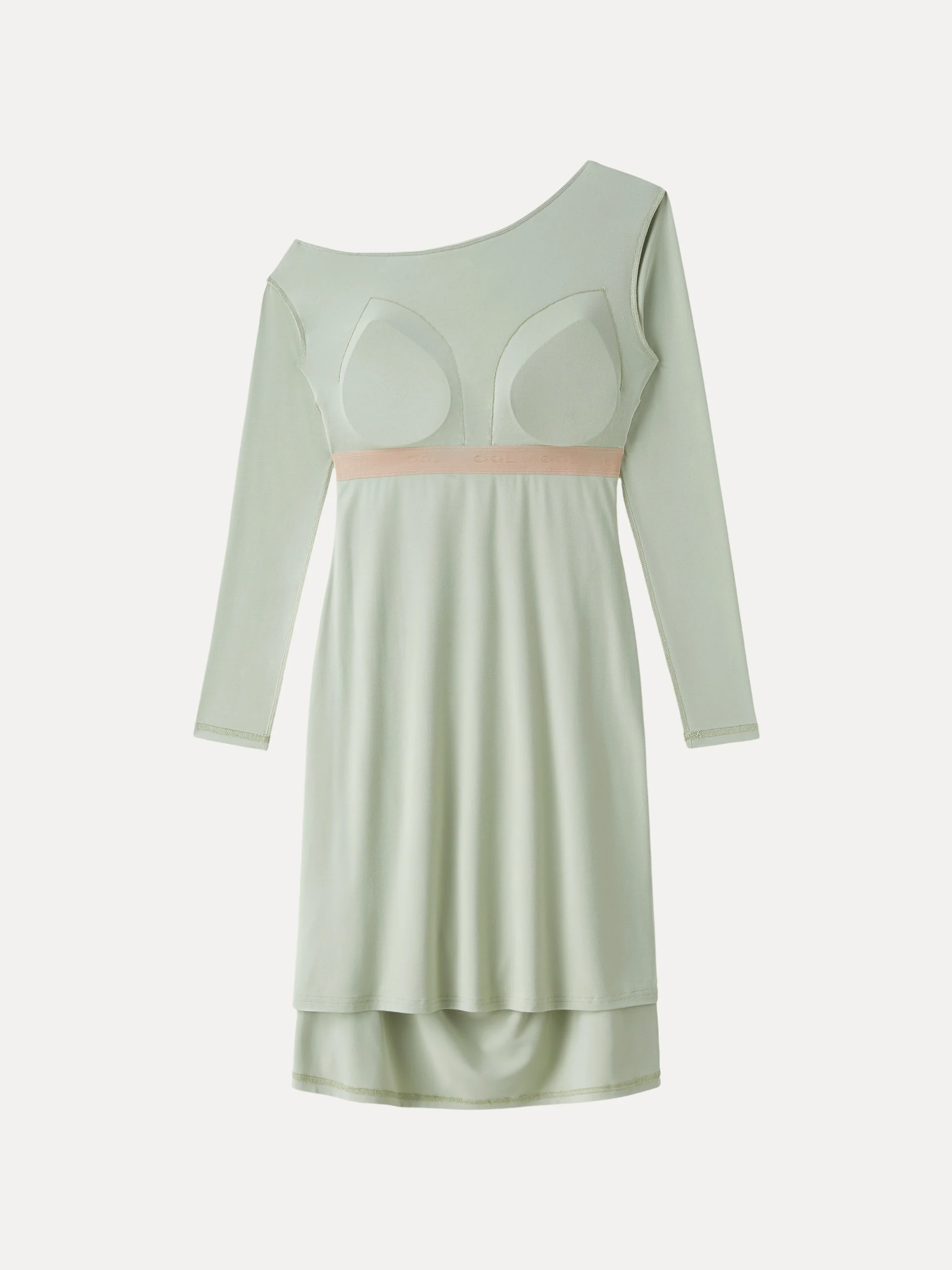 SkinKiss Asymmetrical Neck Ruched Knee Bra Dress - Image 6