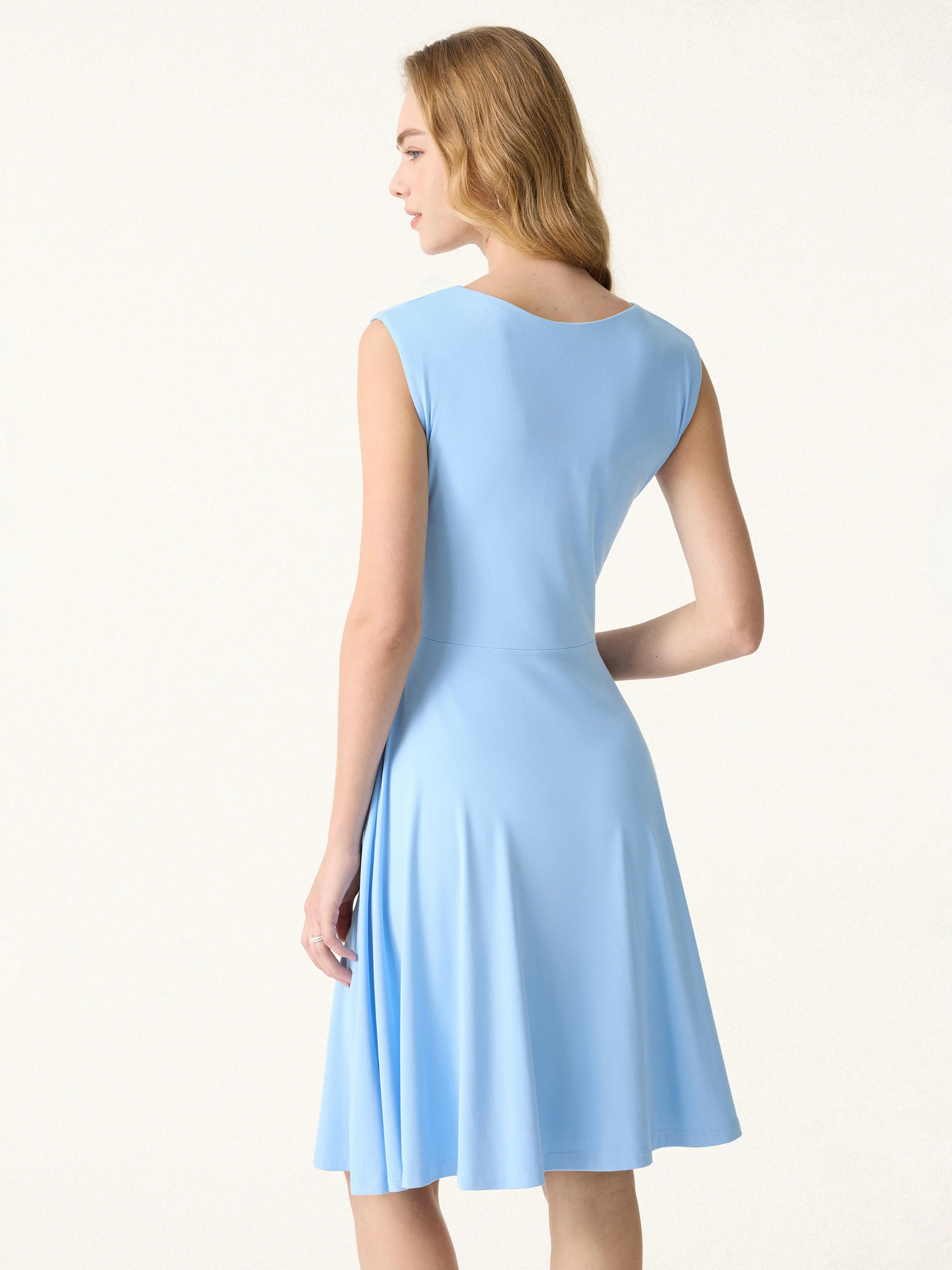 SkinKiss Boatneck Wide Shoulder Bra Dress with Pockets - Image 11