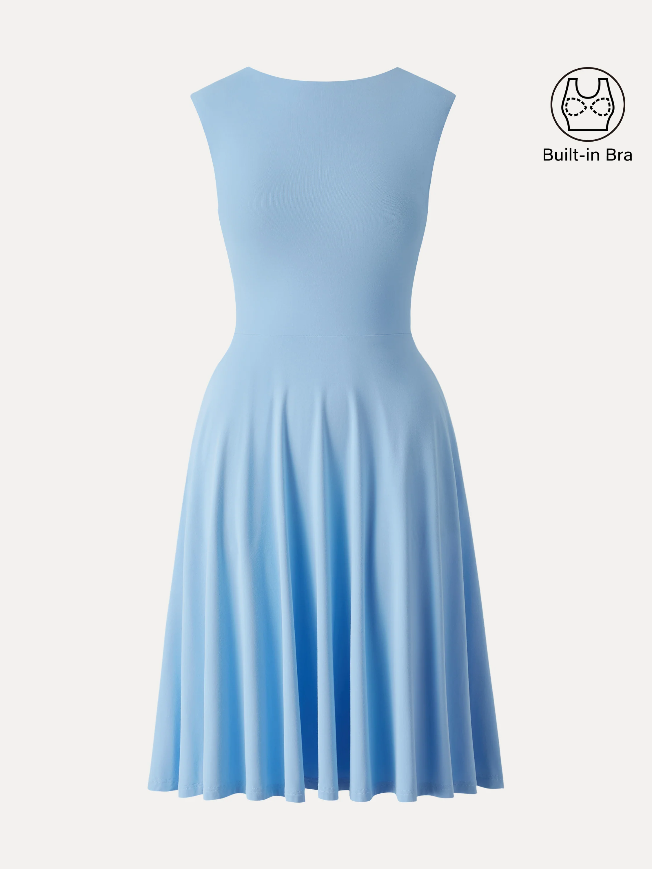 SkinKiss Boatneck Wide Shoulder Bra Dress with Pockets - Image 14