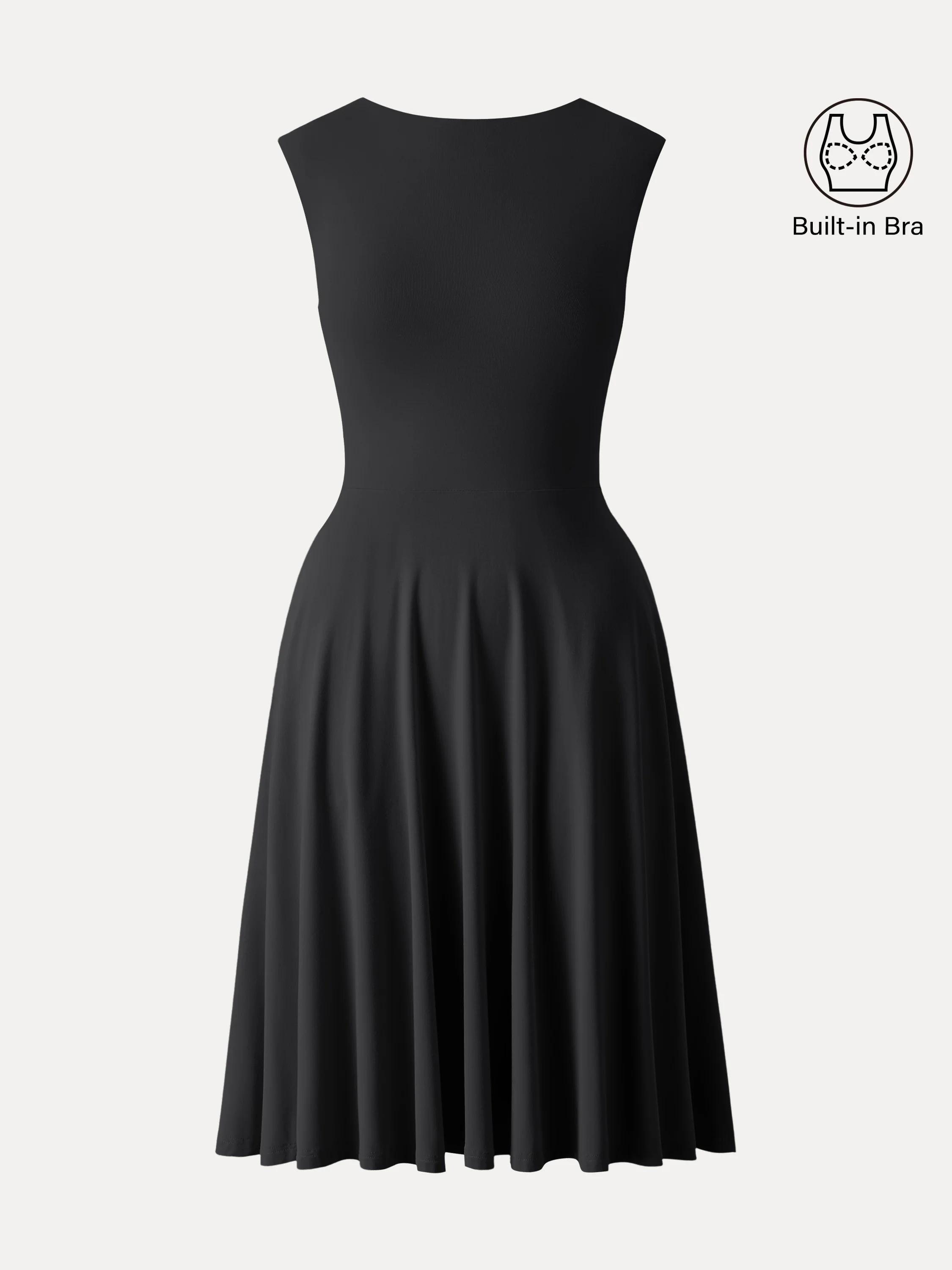 SkinKiss Boatneck Wide Shoulder Bra Dress with Pockets - Image 16