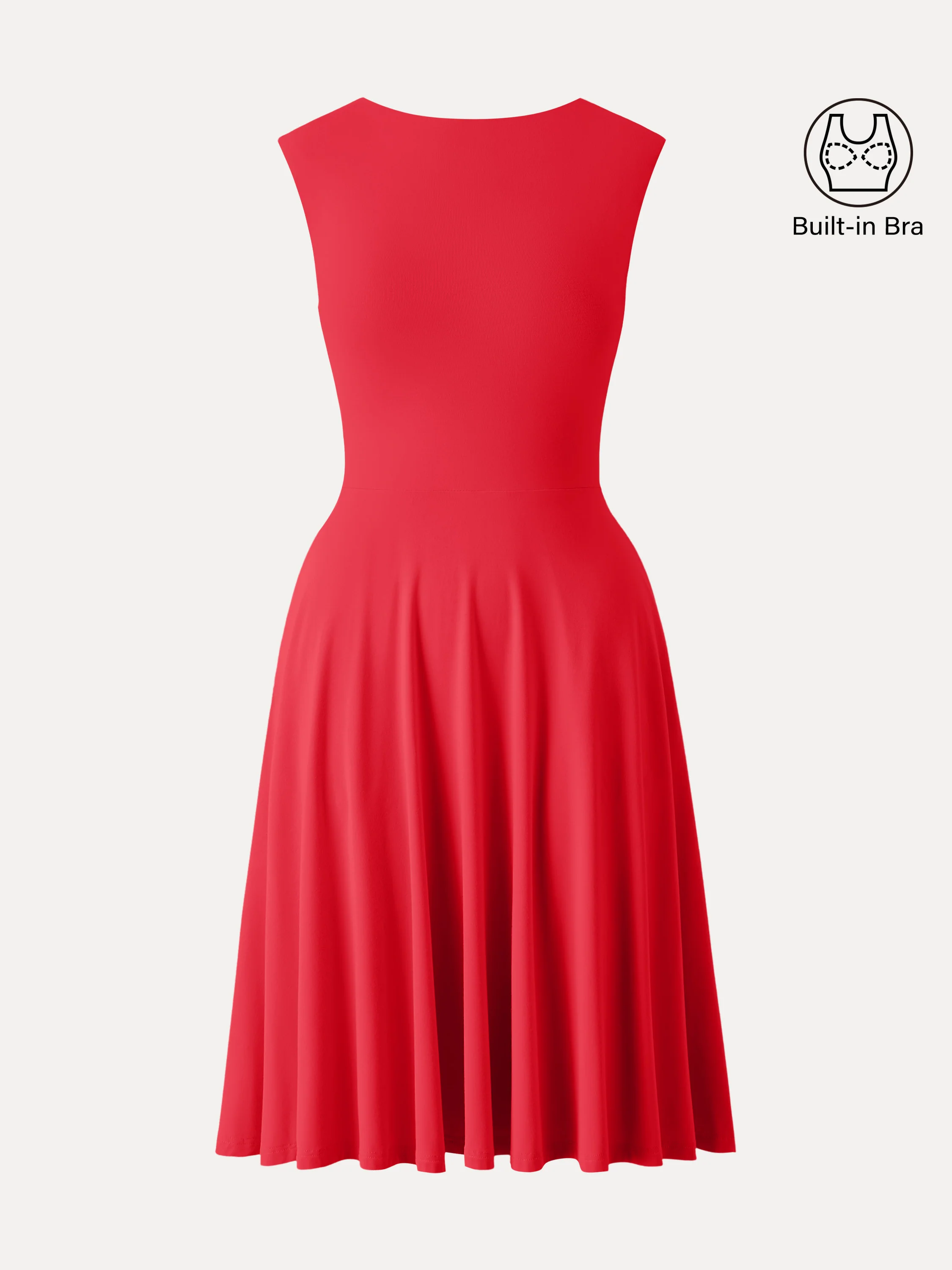 SkinKiss Boatneck Wide Shoulder Bra Dress with Pockets - Image 17