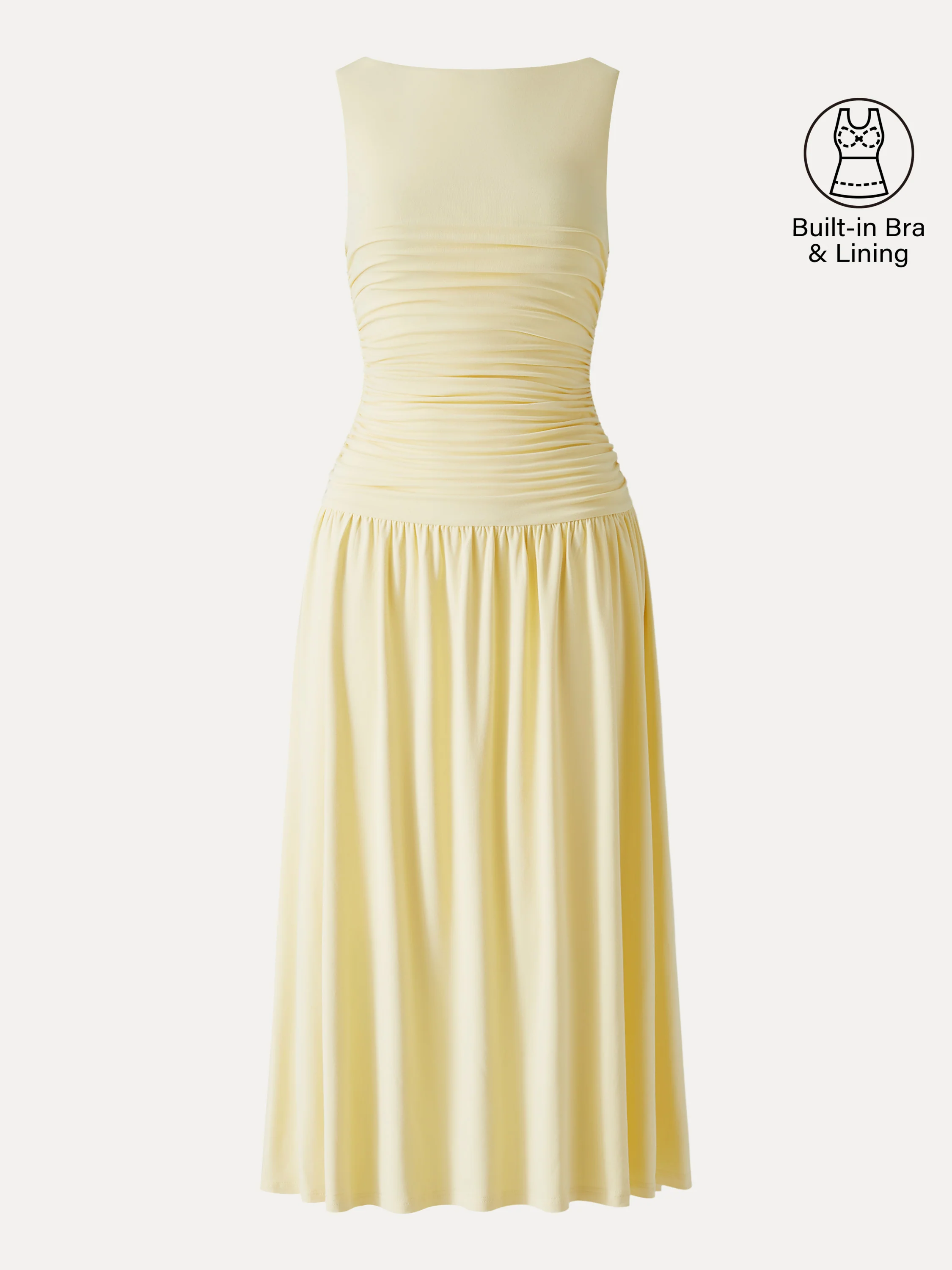 SkinKiss Cooling Boatneck Ruched Midi Bra Dress - Image 10