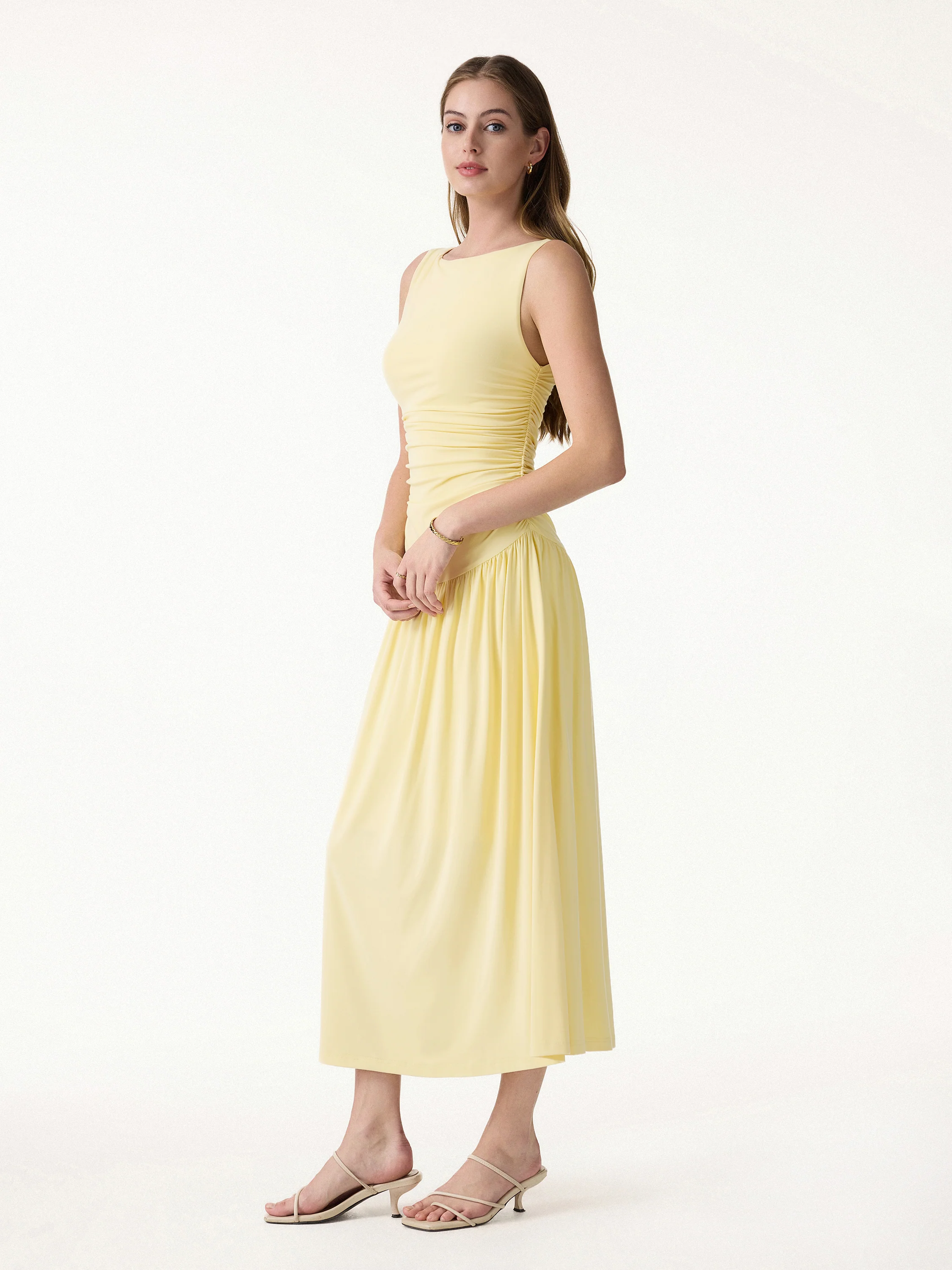 SkinKiss Cooling Boatneck Ruched Midi Bra Dress - Image 6