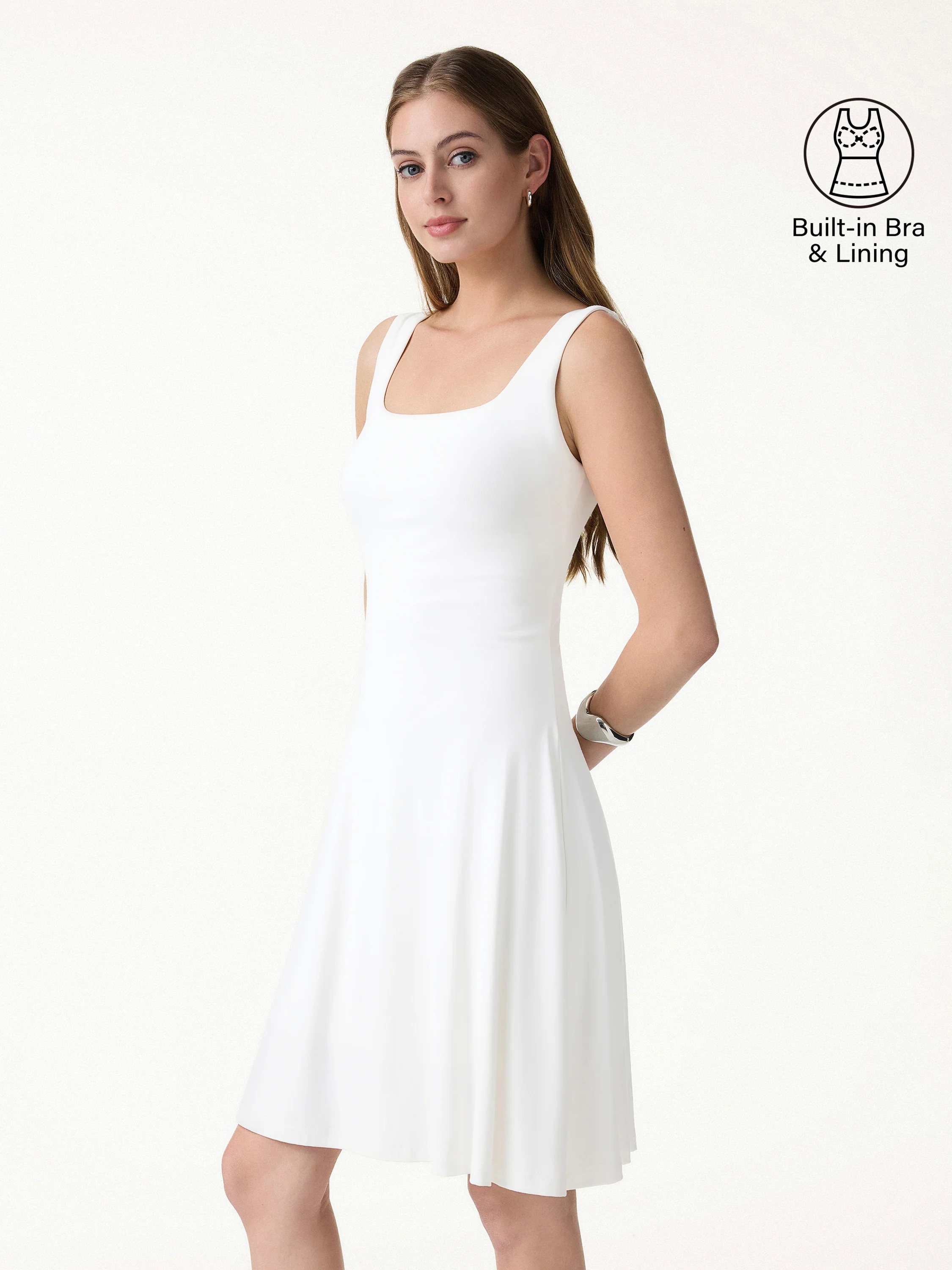 SkinKiss Cooling Square Neck Mini Bra Dress - Image 5