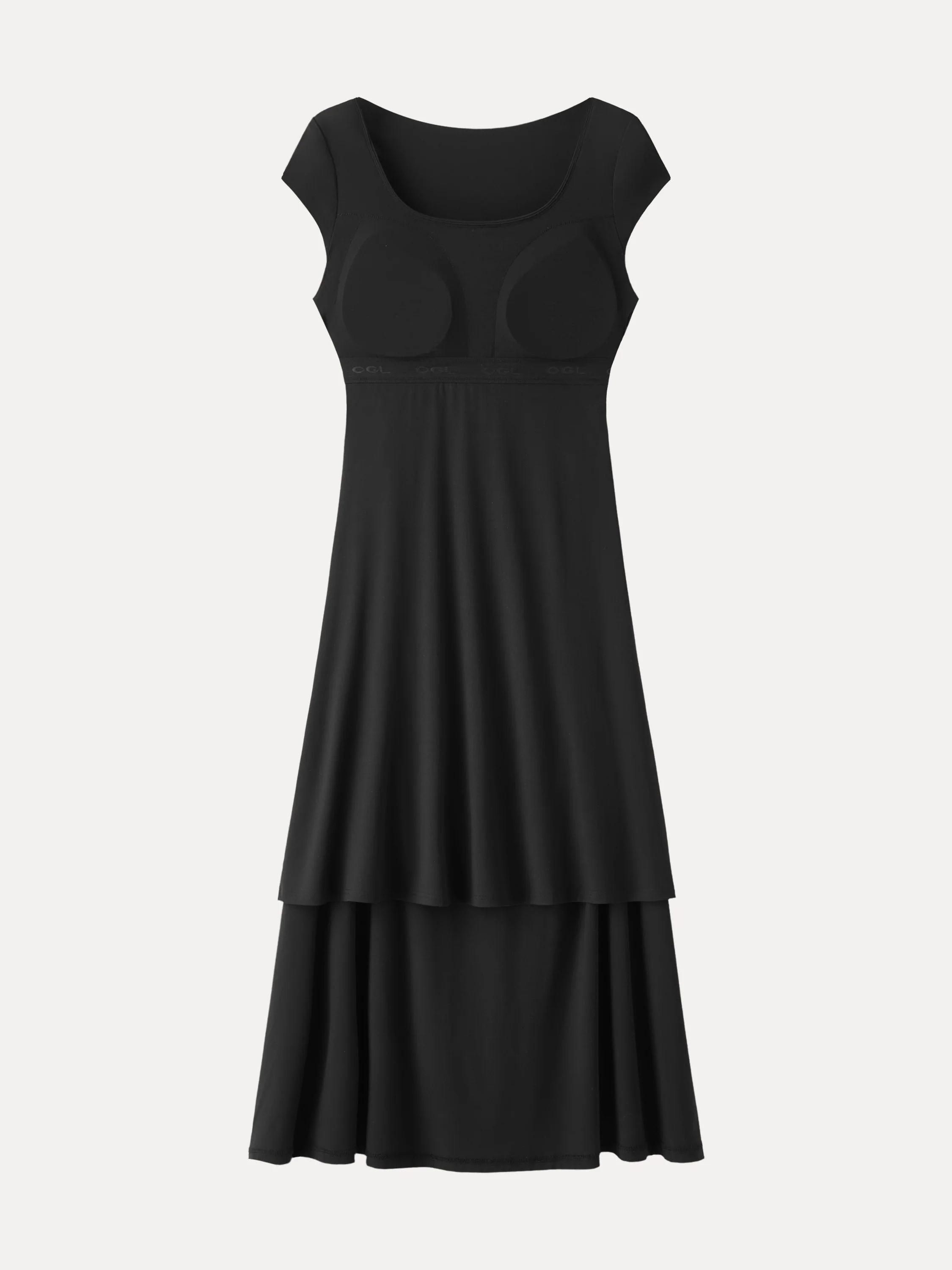 SkinKiss Cooling Square Neck Ruched Midi Bra Dress - Image 7