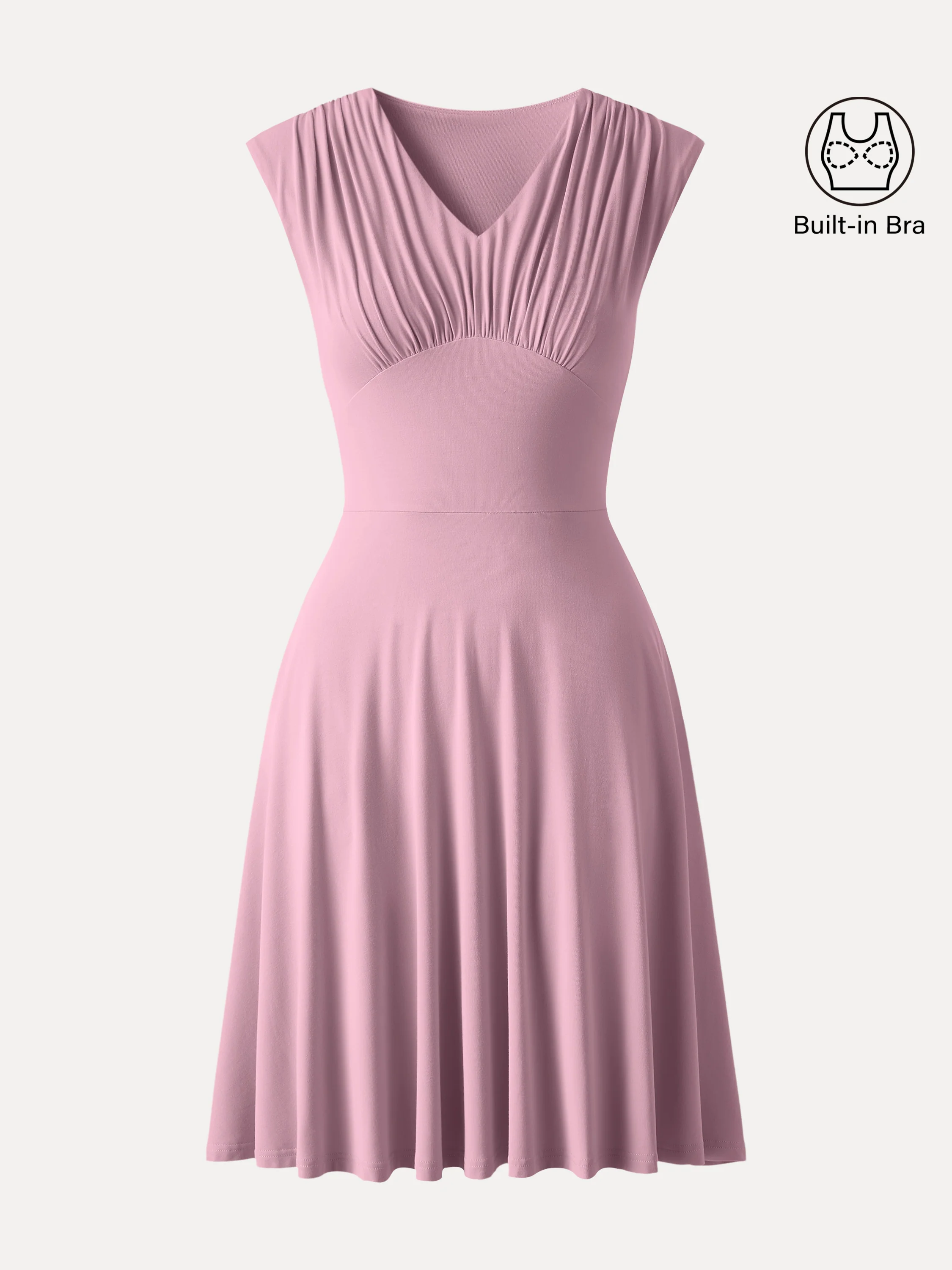 SkinKiss Cooling V-Neck Gathered Bra Dress with Pockets - Image 11