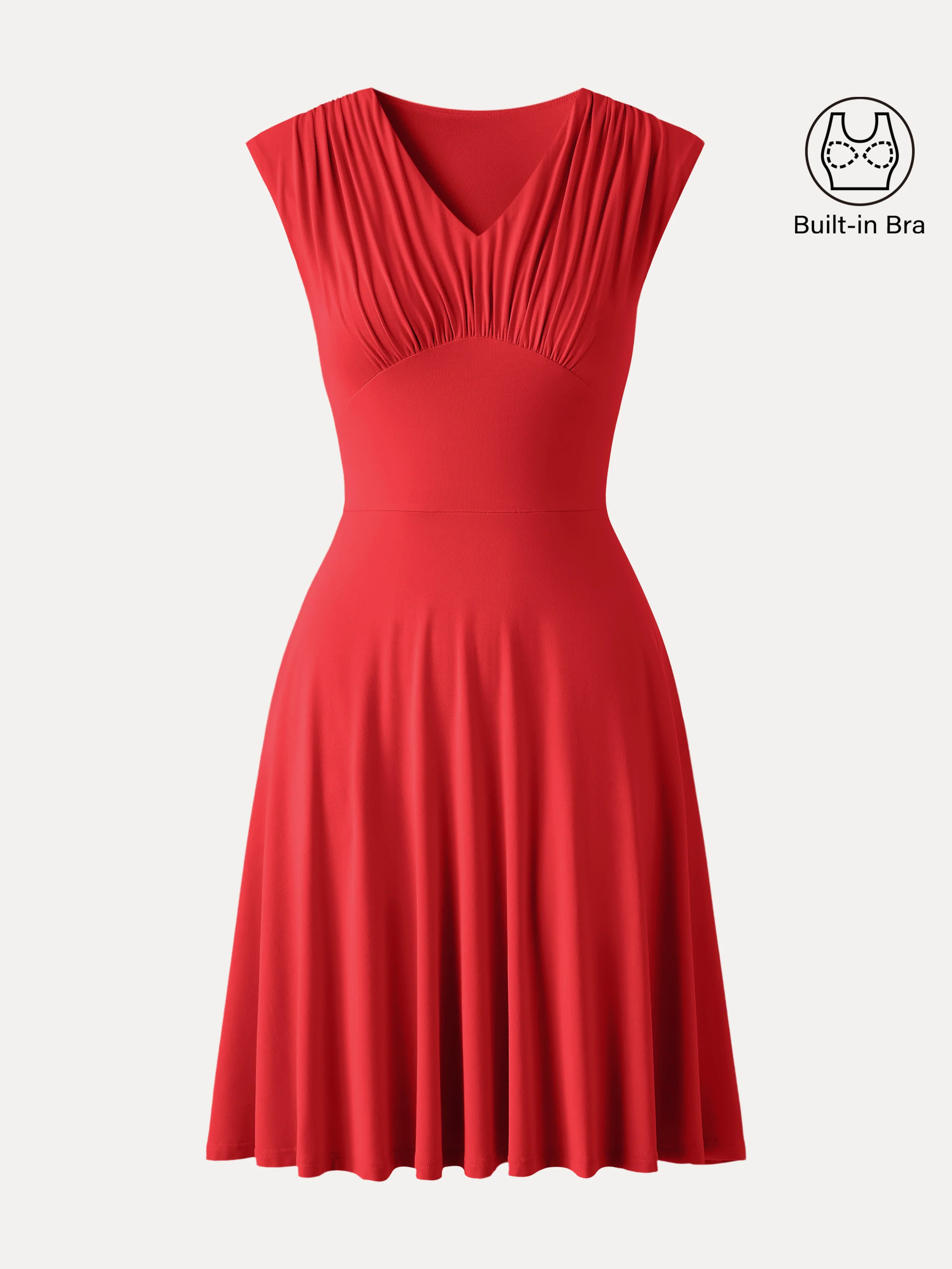 SkinKiss Cooling V-Neck Gathered Bra Dress with Pockets - Image 12