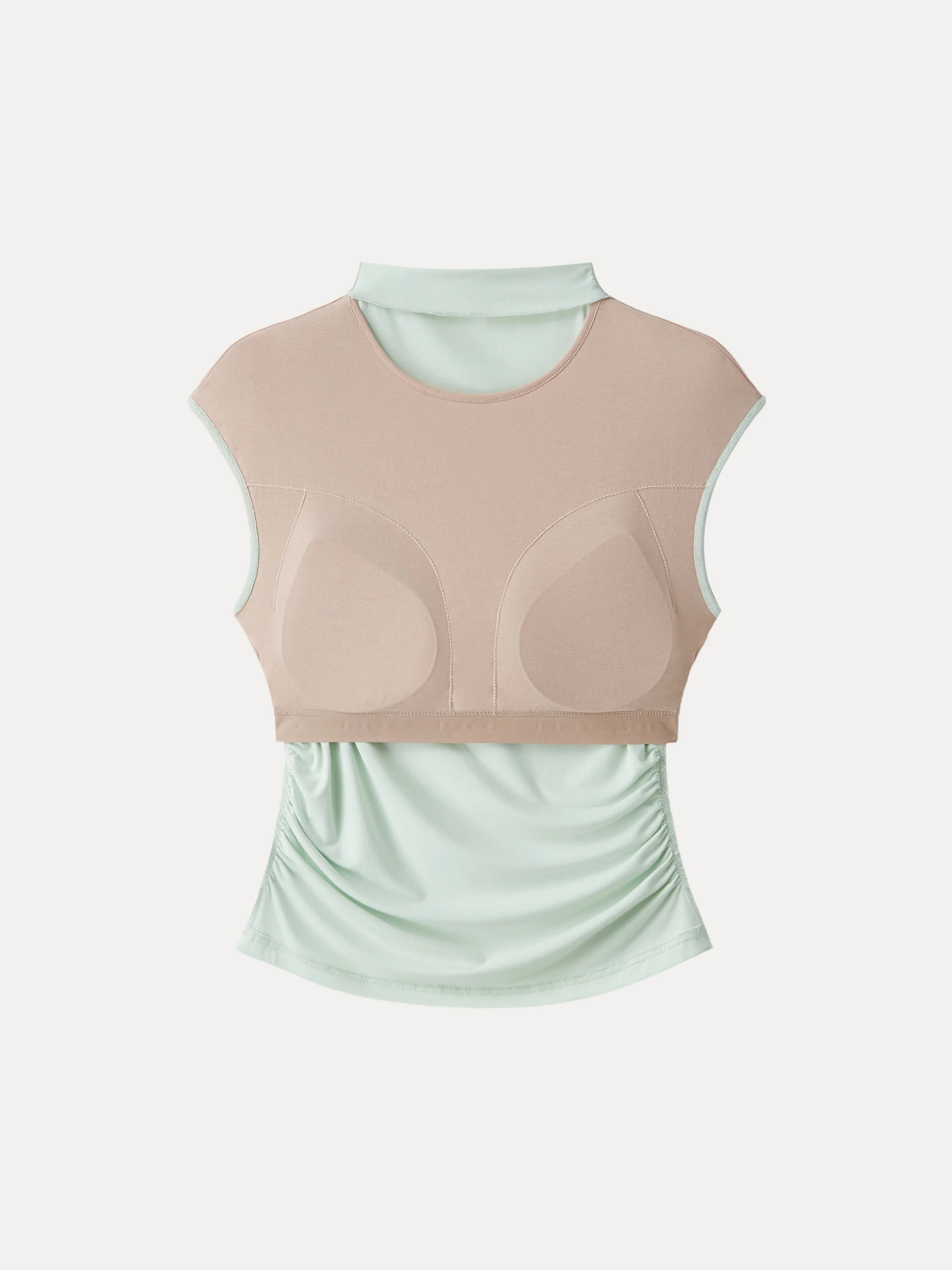 SkinKiss Mockneck Ruched Cropped Bra Top - Image 10