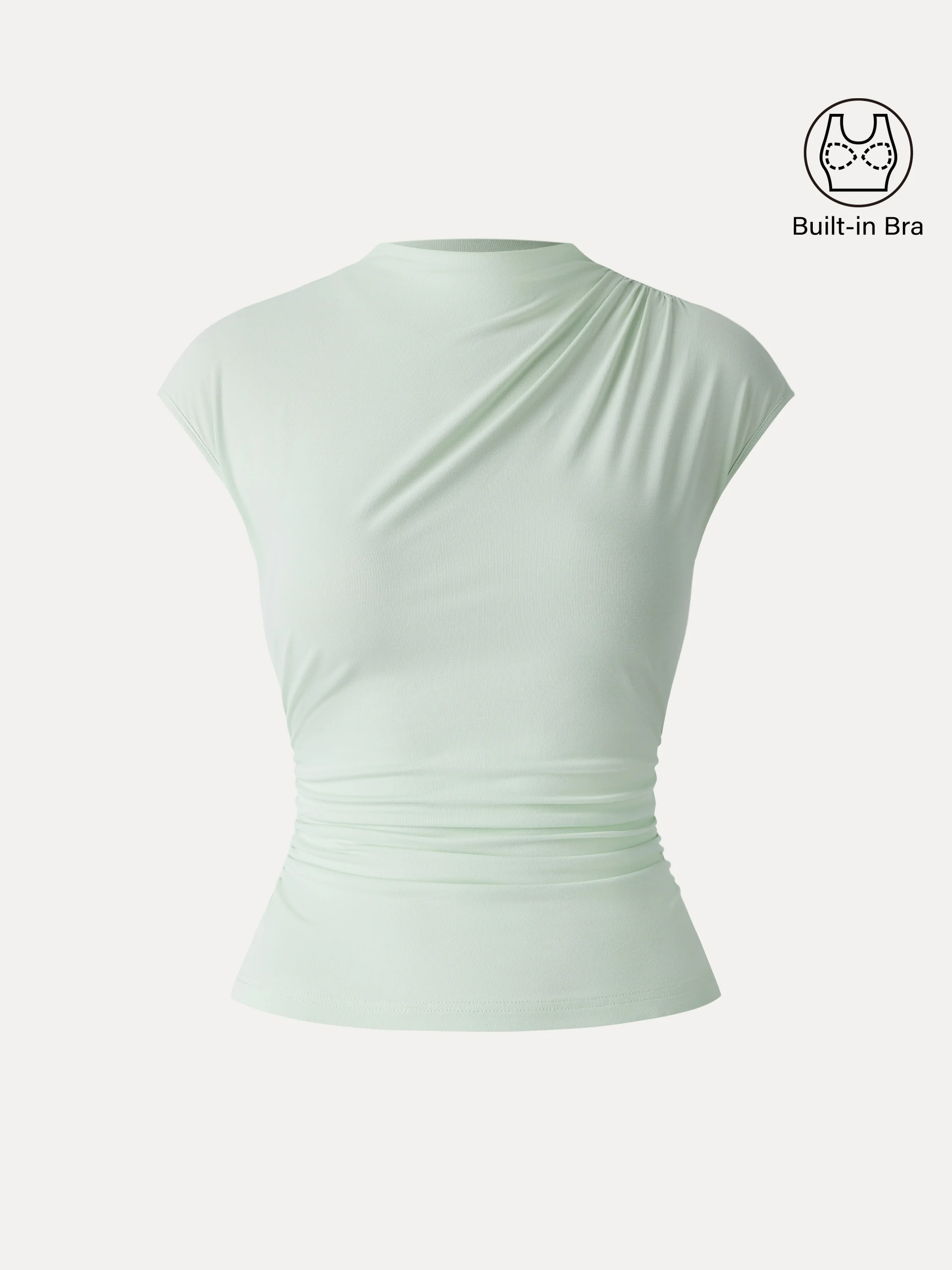 SkinKiss Mockneck Ruched Cropped Bra Top - Image 12