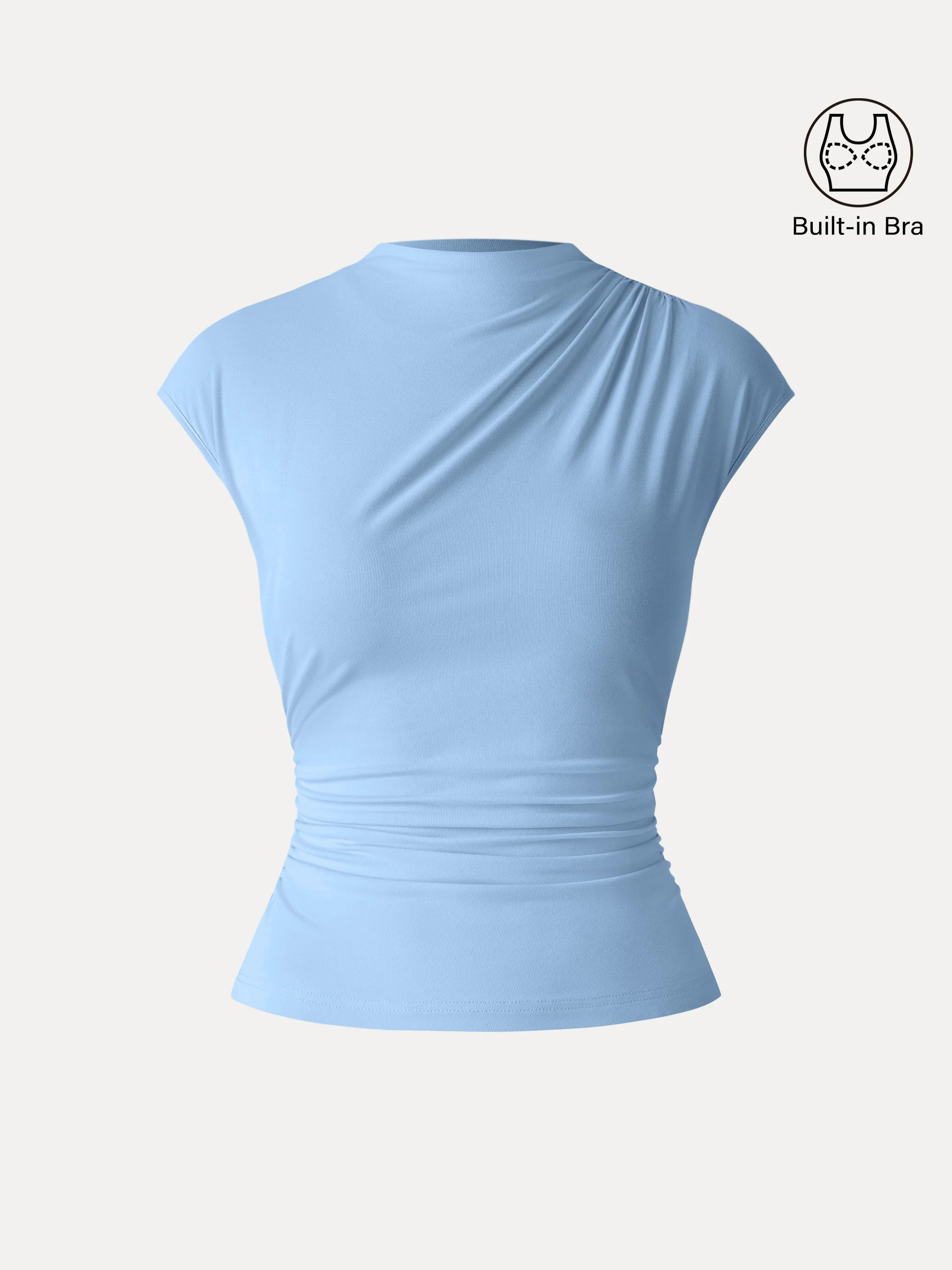 SkinKiss Mockneck Ruched Cropped Bra Top - Image 15