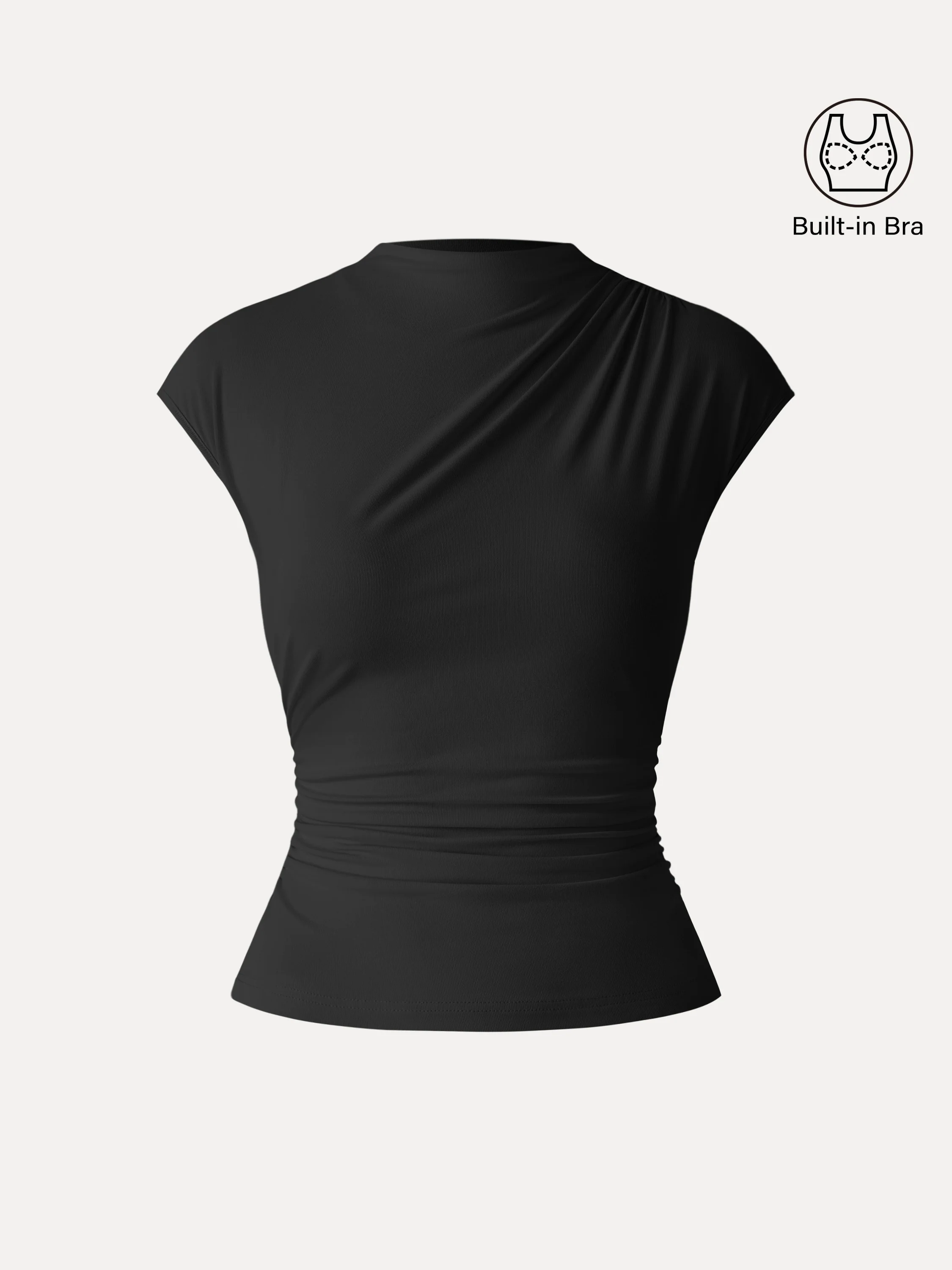 SkinKiss Mockneck Ruched Cropped Bra Top - Image 17