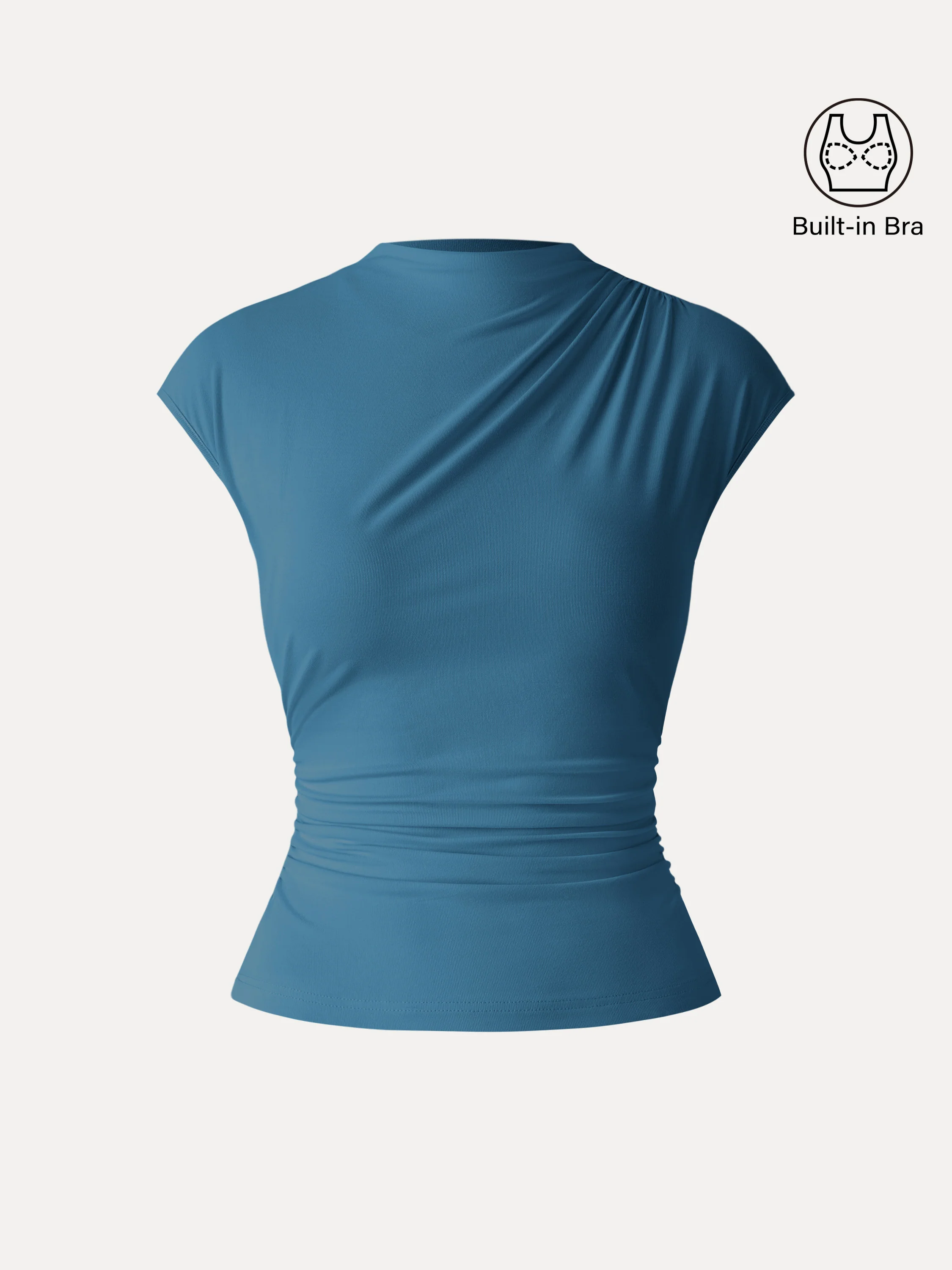 SkinKiss Mockneck Ruched Cropped Bra Top - Image 2