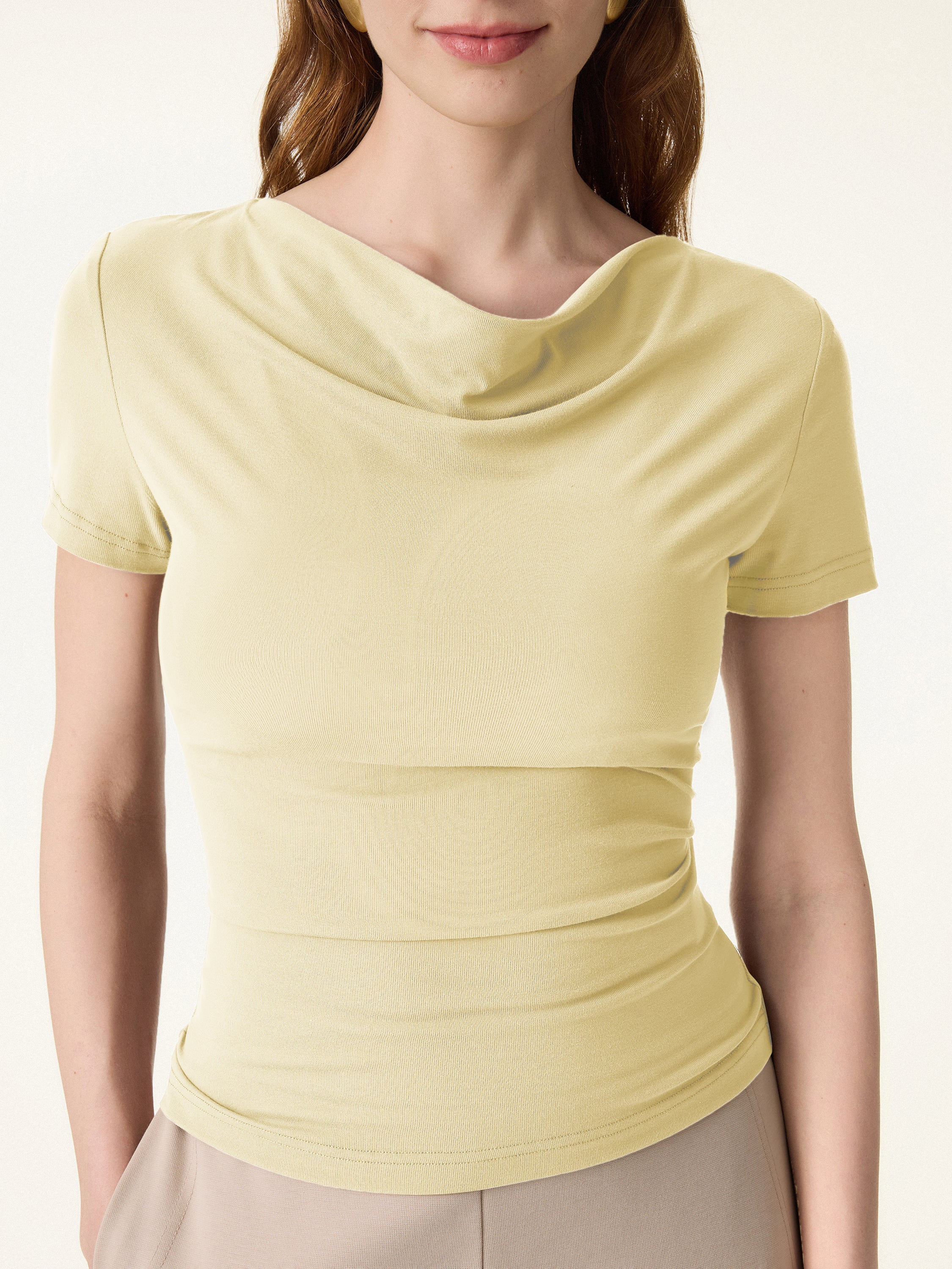 SkinKiss Multi-Wear Cowl Neck Cooling Summer Tee - Image 3