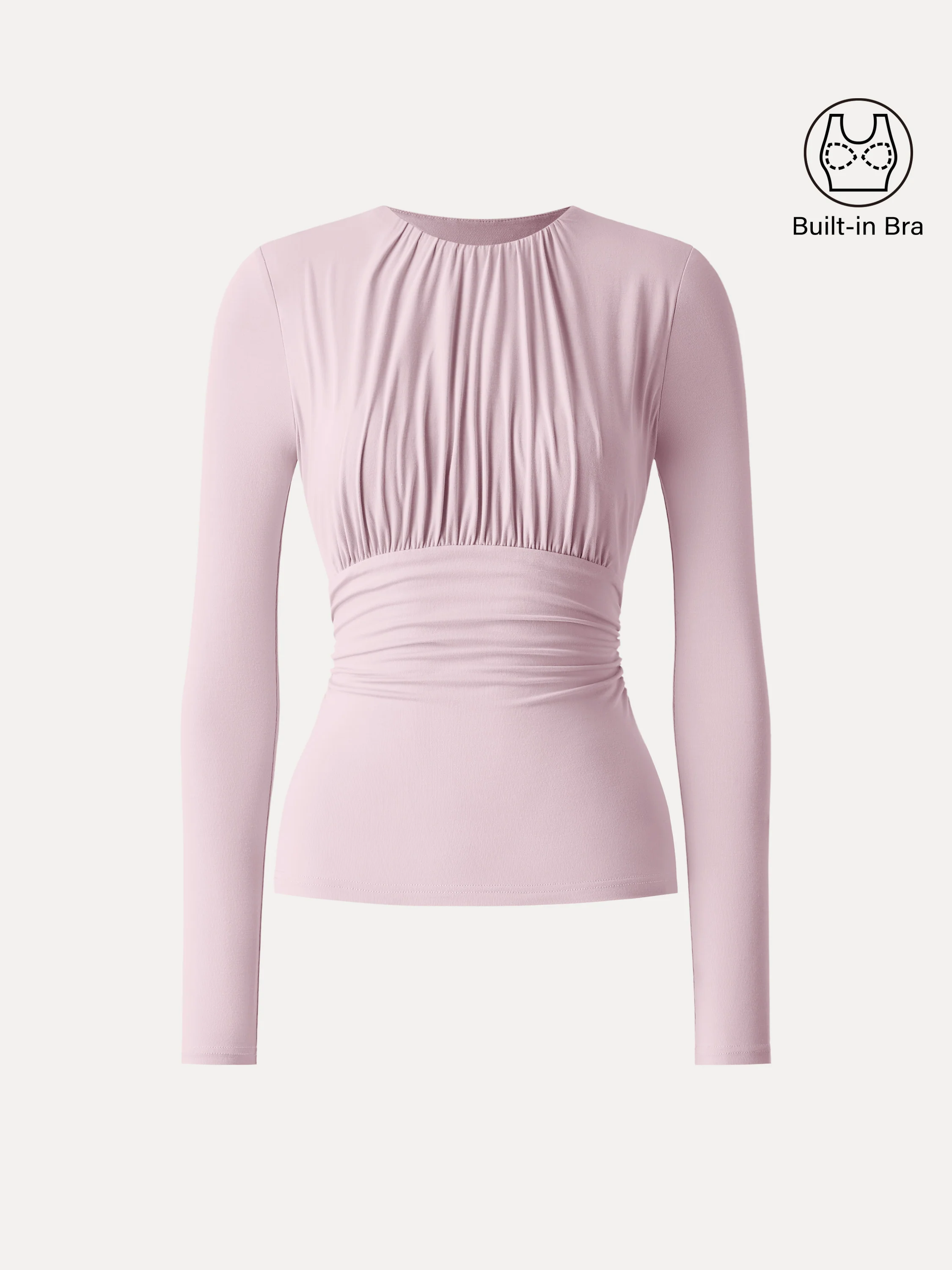 SkinKiss Round Neck All-over Ruching Bra Top - Image 3
