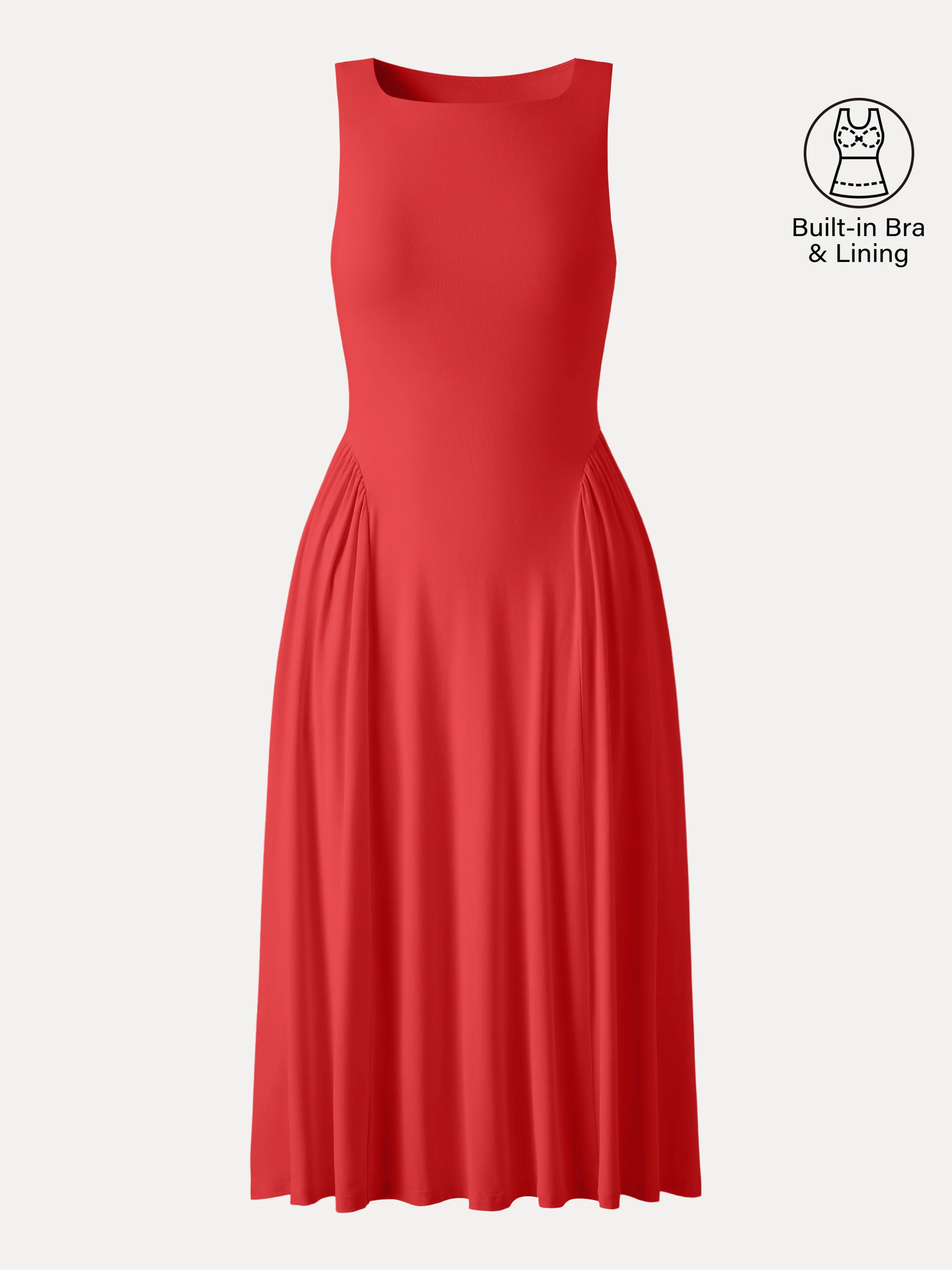SkinKiss Ruched Fit-and-Flare Midi Bra Dress with Pockets - Image 14