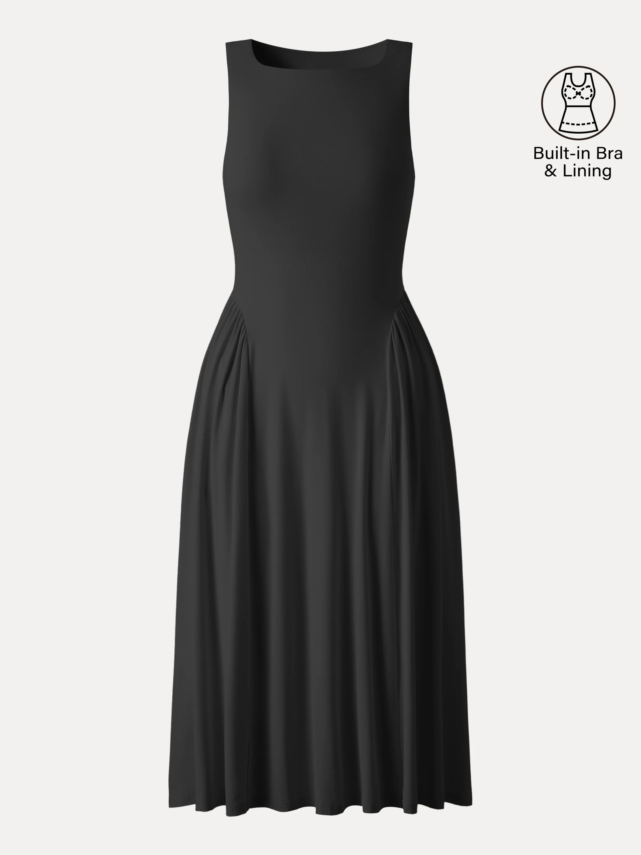 SkinKiss Ruched Fit-and-Flare Midi Bra Dress with Pockets - Image 15