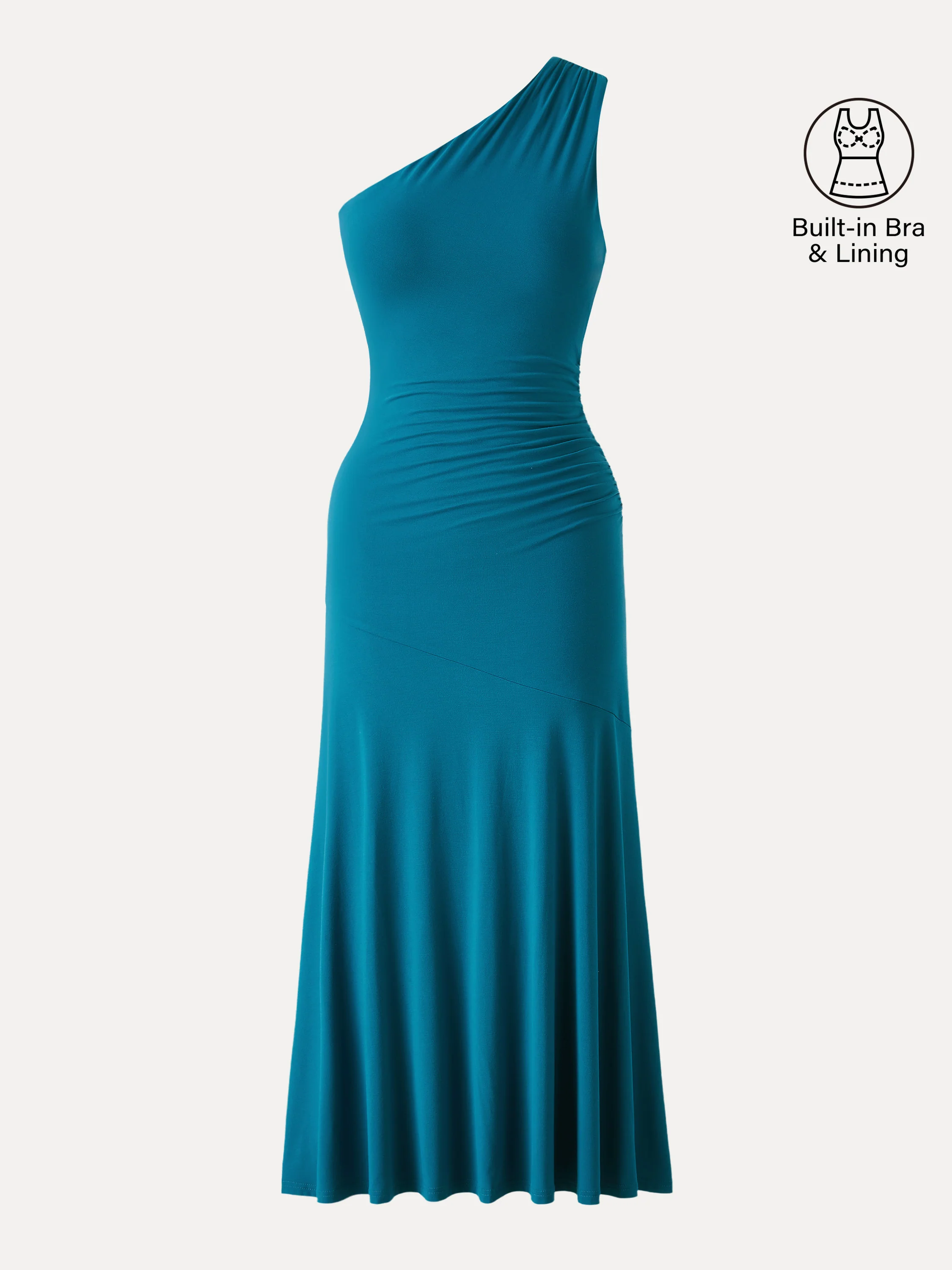 SkinKiss Ruched One Shoulder Maxi Bra Dress - Image 10