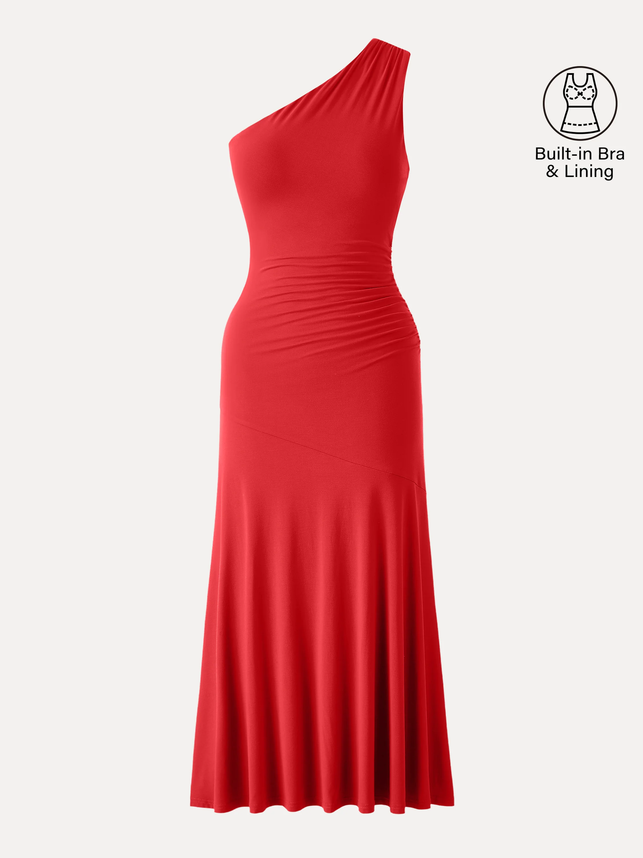 SkinKiss Ruched One Shoulder Maxi Bra Dress - Image 12