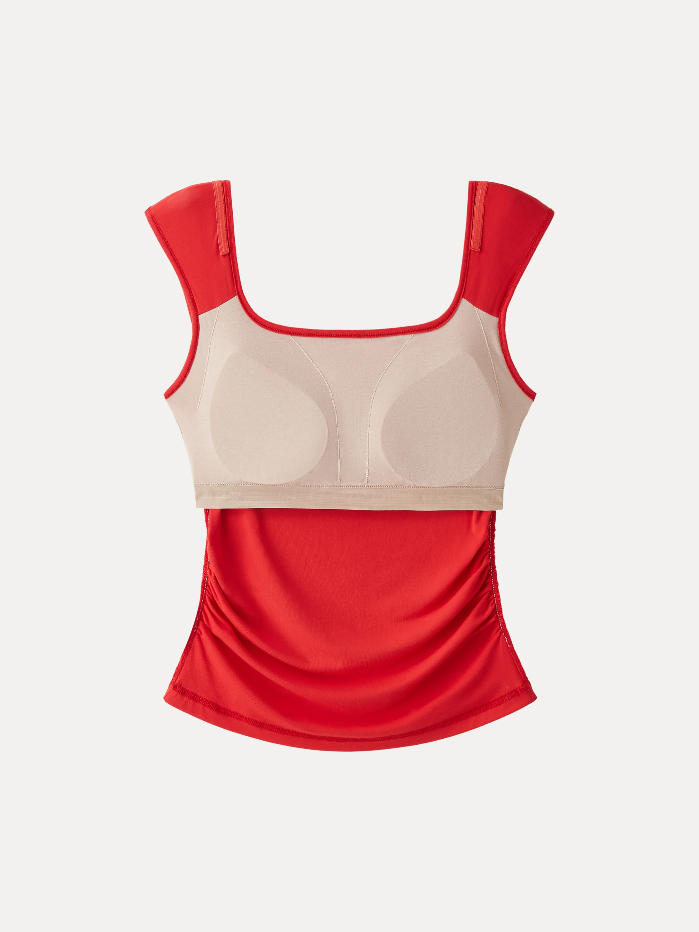 SkinKiss Square Neck Cap Sleeve Ruched Bra Top - Image 7