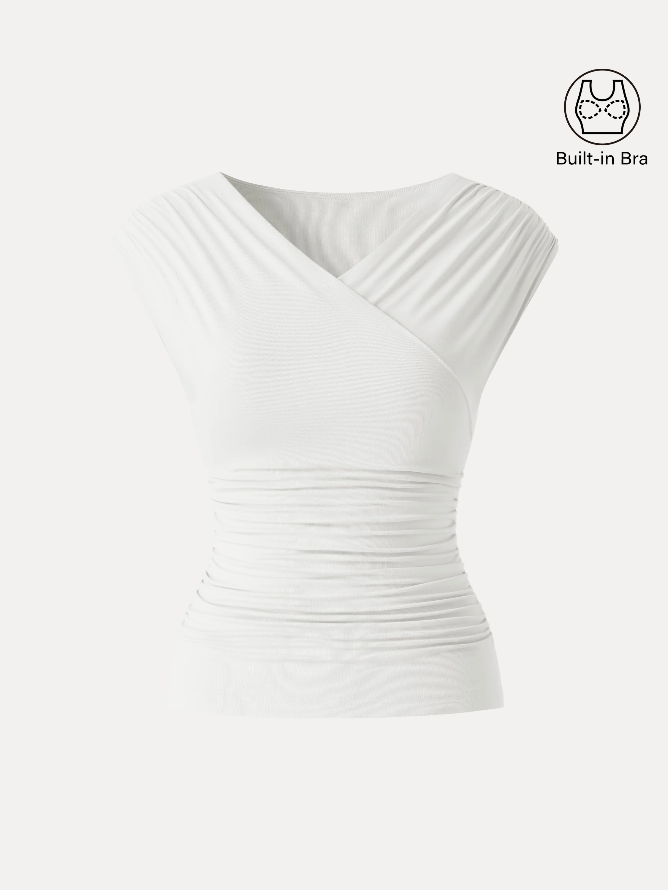 SkinKiss Surplice V-Neck Ruching Bra Top - Image 14
