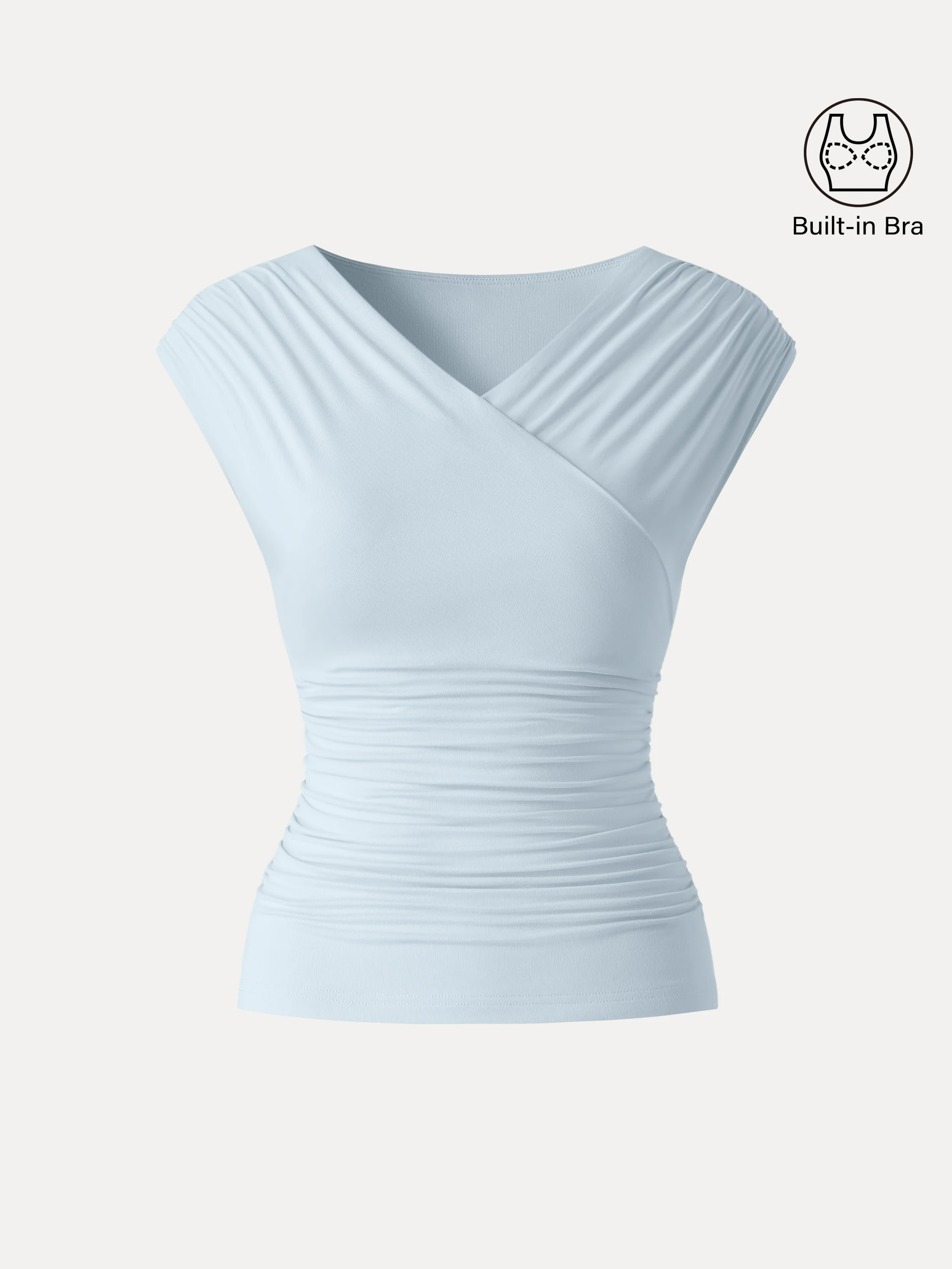 SkinKiss Surplice V-Neck Ruching Bra Top - Image 15