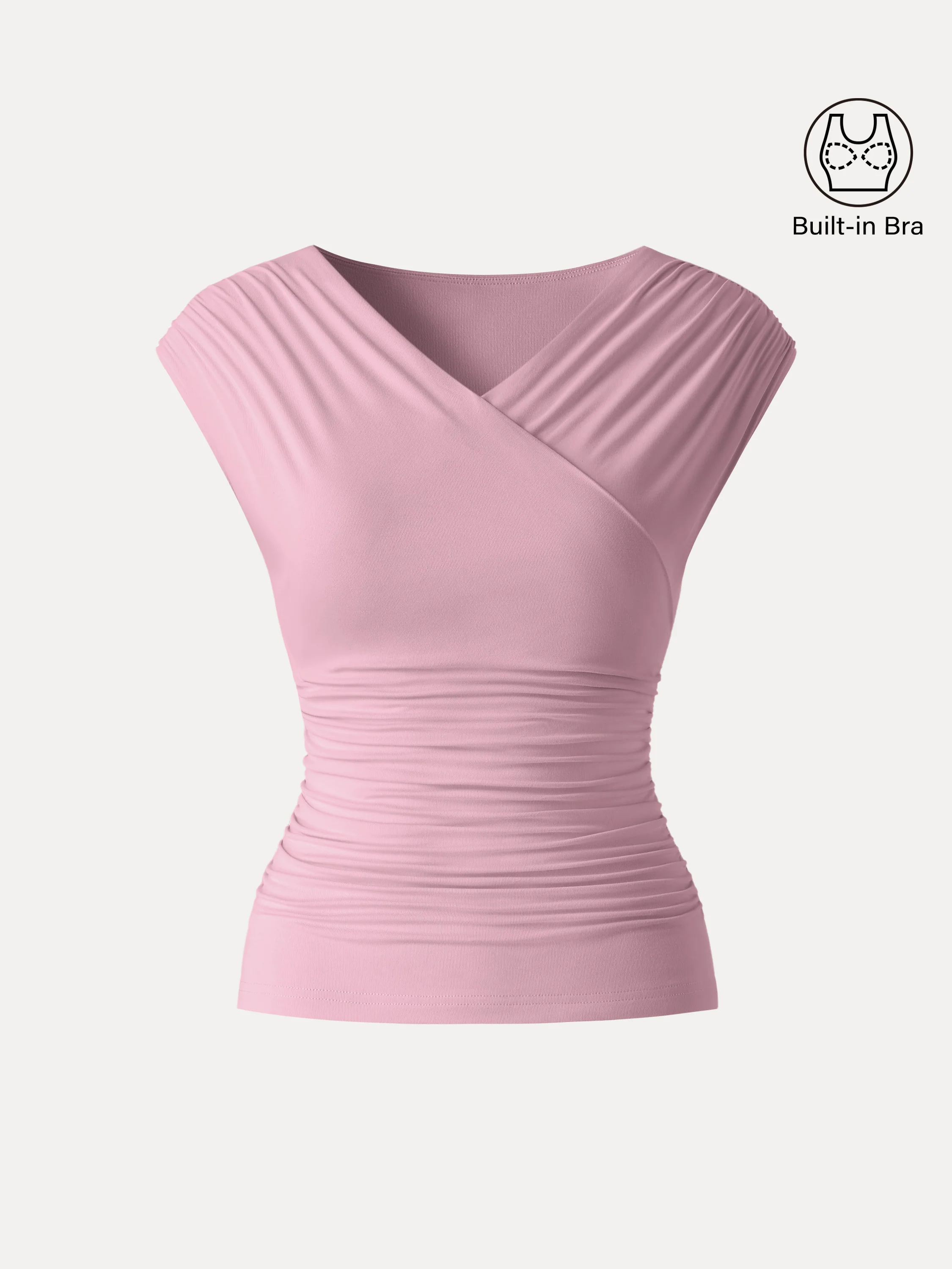 SkinKiss Surplice V-Neck Ruching Bra Top - Image 16