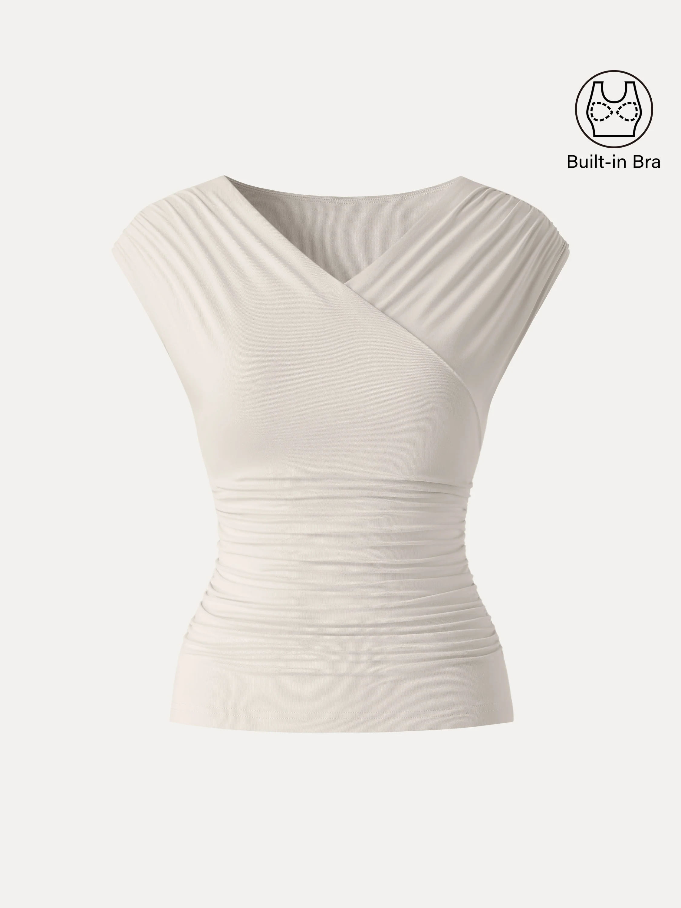 SkinKiss Surplice V-Neck Ruching Bra Top - Image 17
