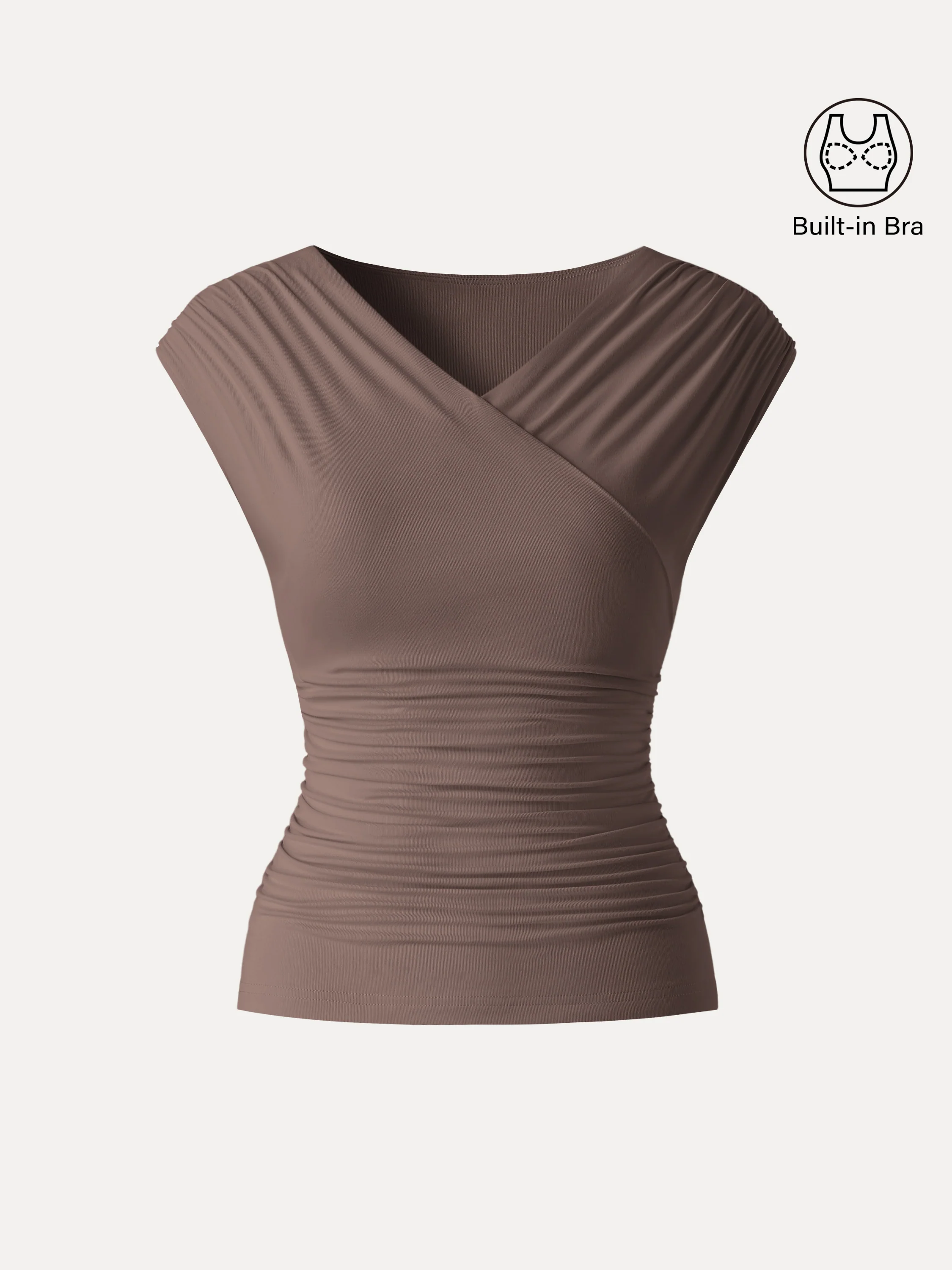 SkinKiss Surplice V-Neck Ruching Bra Top - Image 18