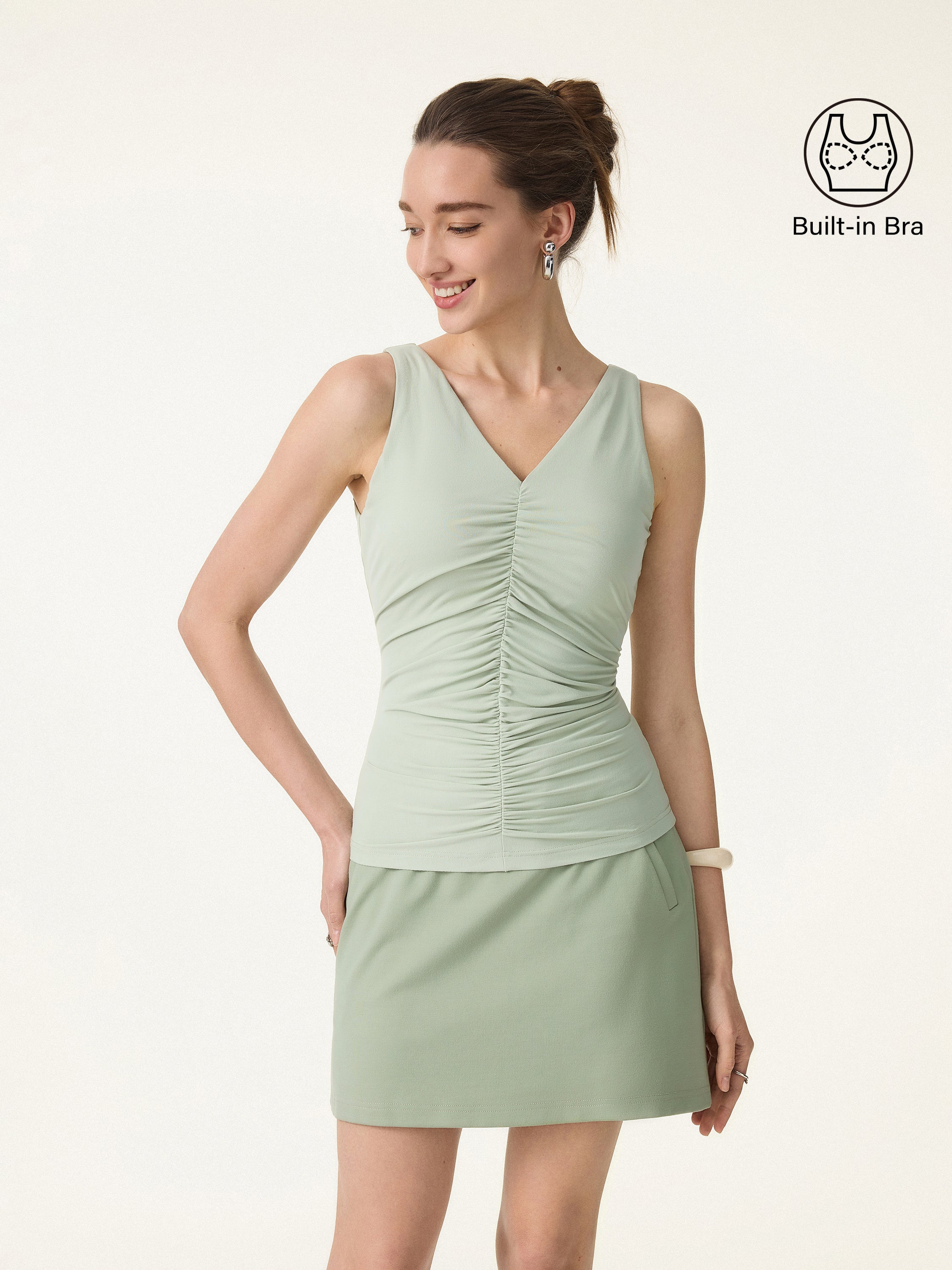 SkinKiss V-neck Ruched Summer Bra Tank - Image 4