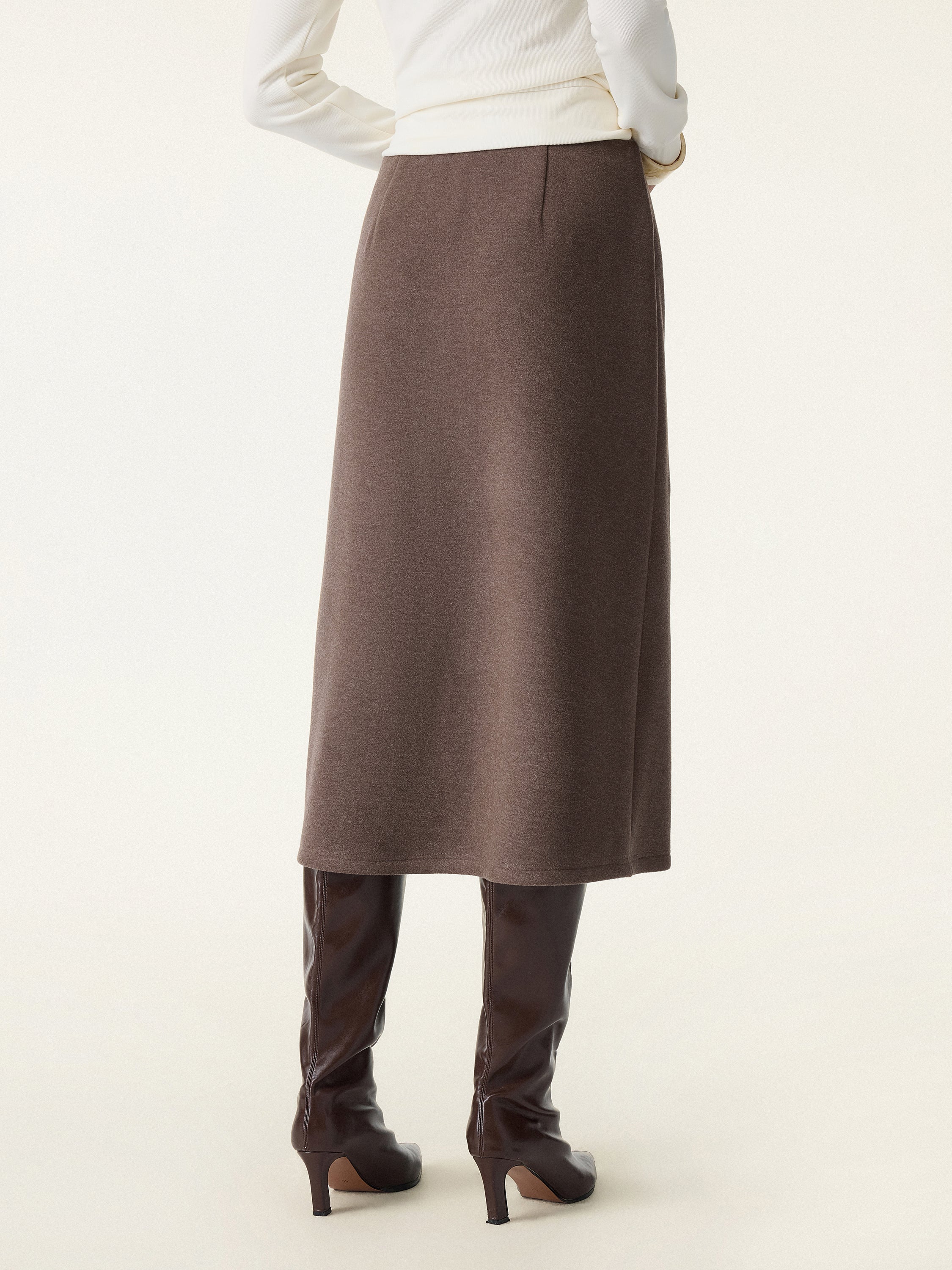 Slimming A-line Pull-on Midi Skirt - Image 7