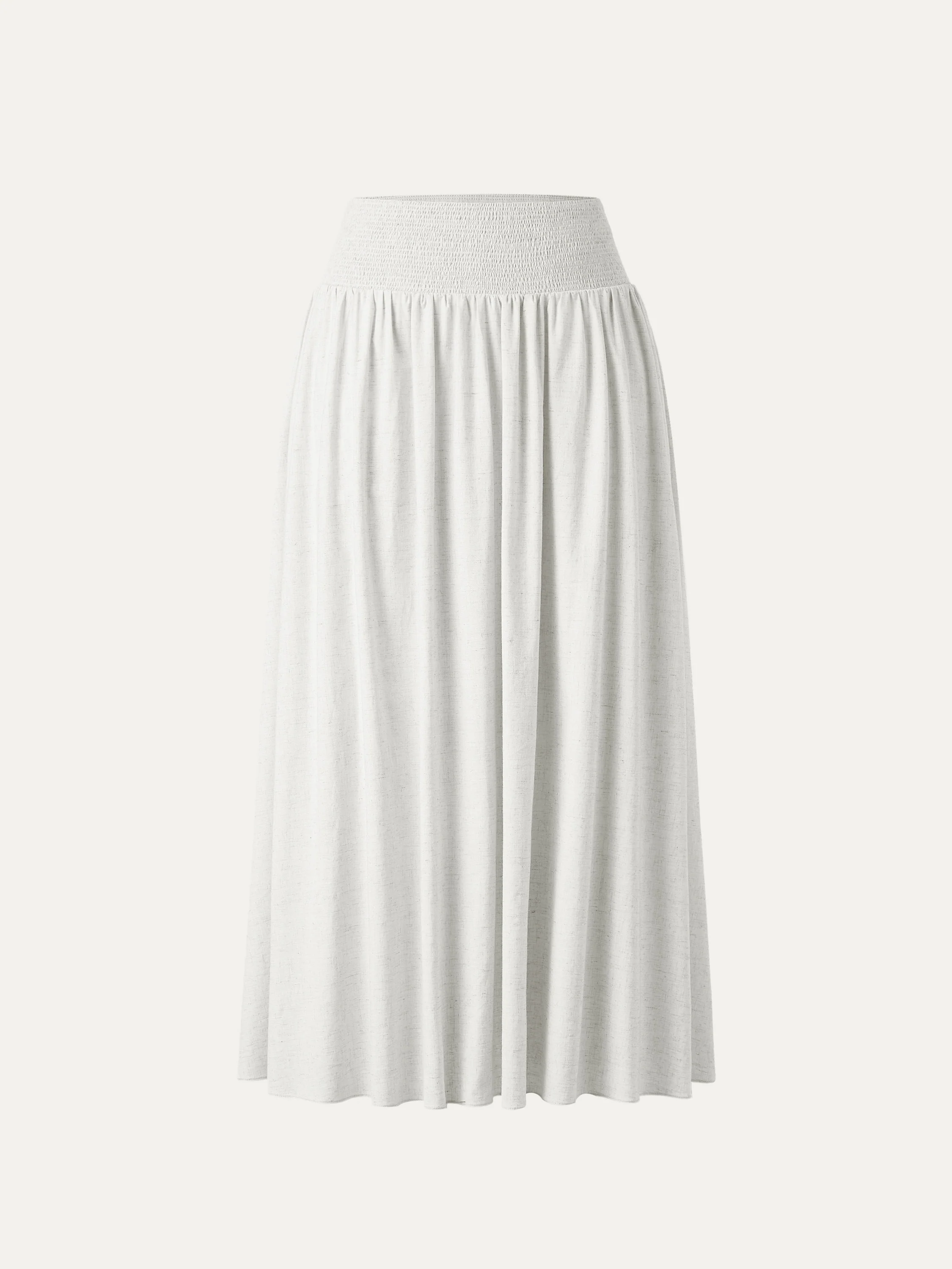 European Linen Smocked Waist Skirt with Pockets - Image 12