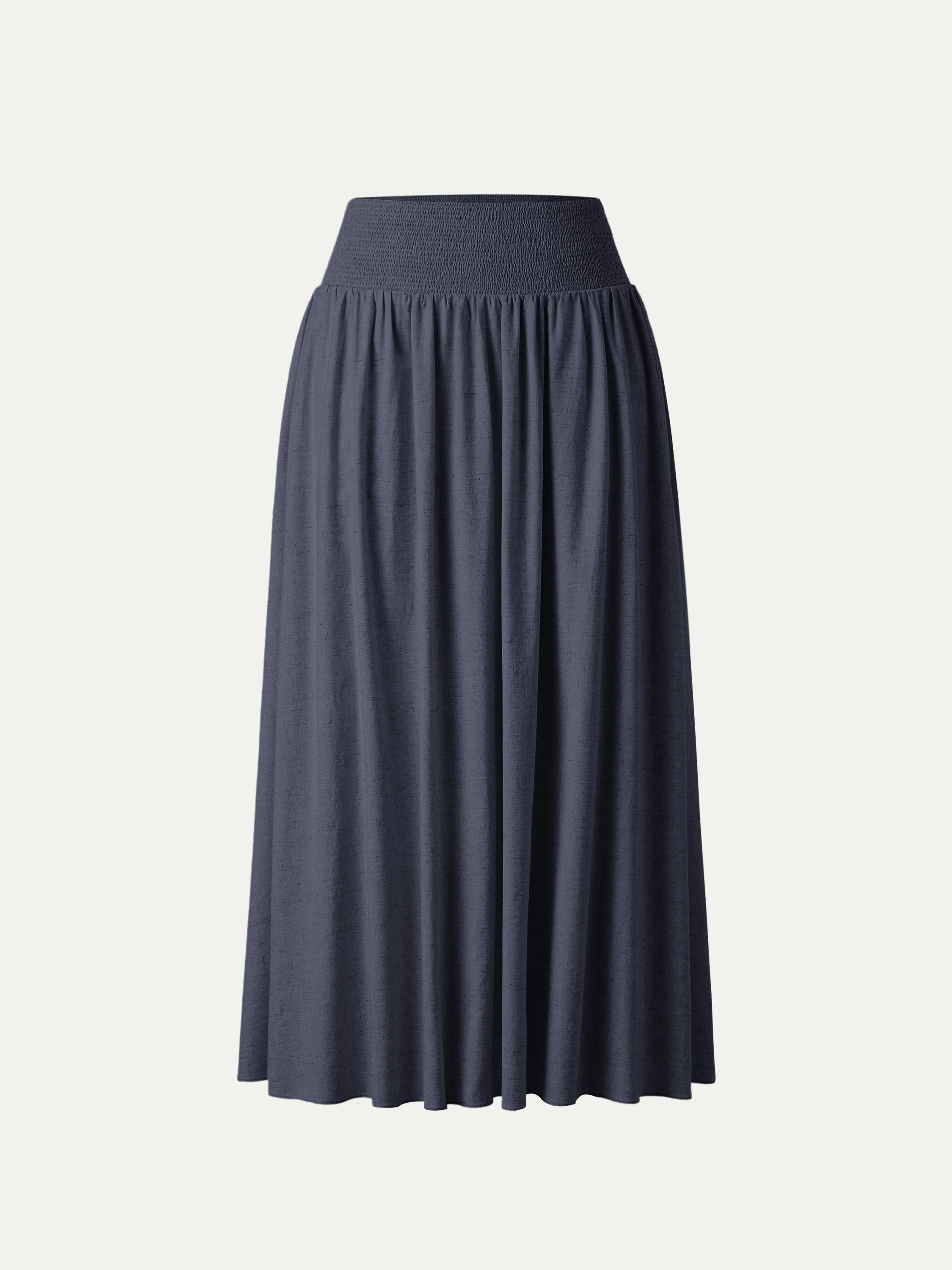 European Linen Smocked Waist Skirt with Pockets - Image 15