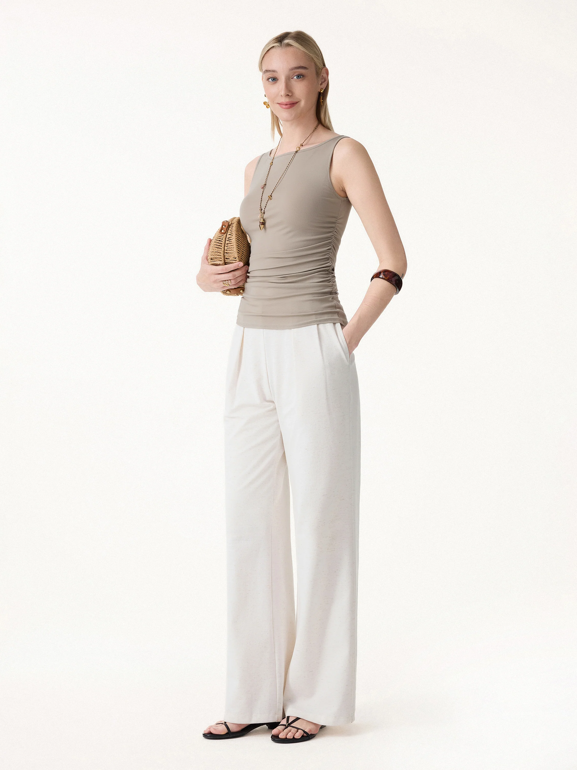 Smooth Boatneck Ruched Bra Top - Image 7