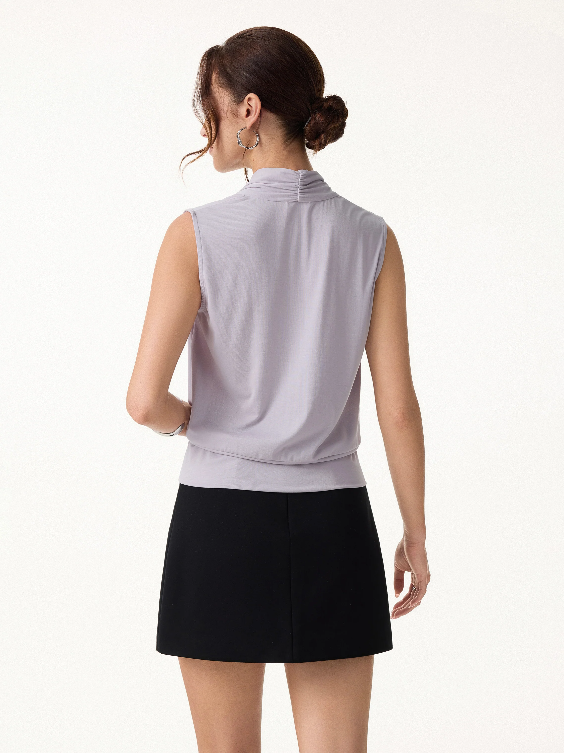 Matte Smooth Smooth Surplice Sleeveless Top - Image 12