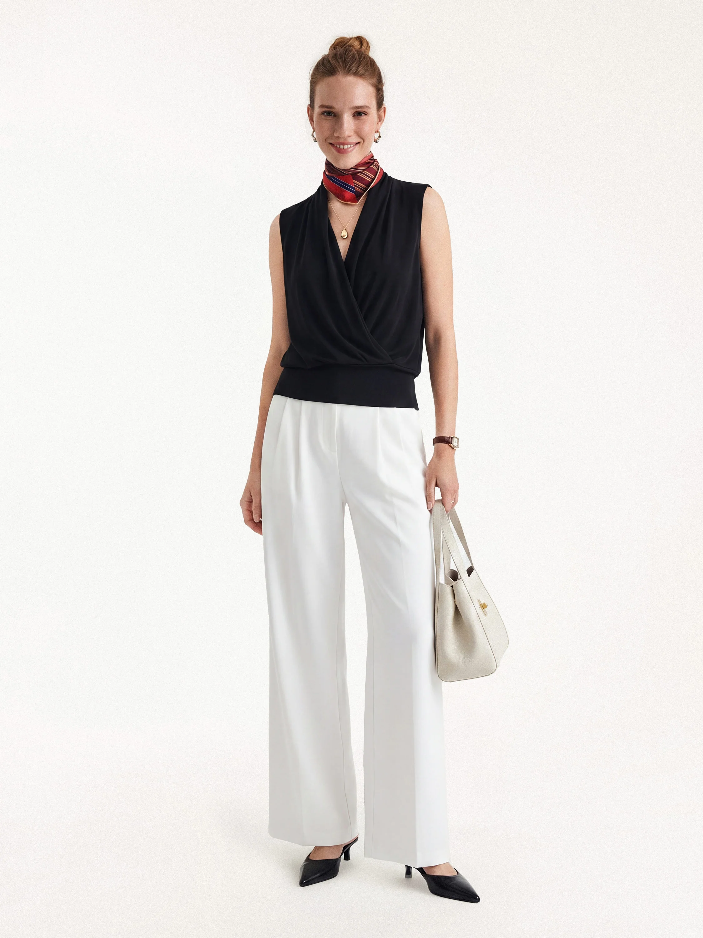 Matte Smooth Smooth Surplice Sleeveless Top - Image 24